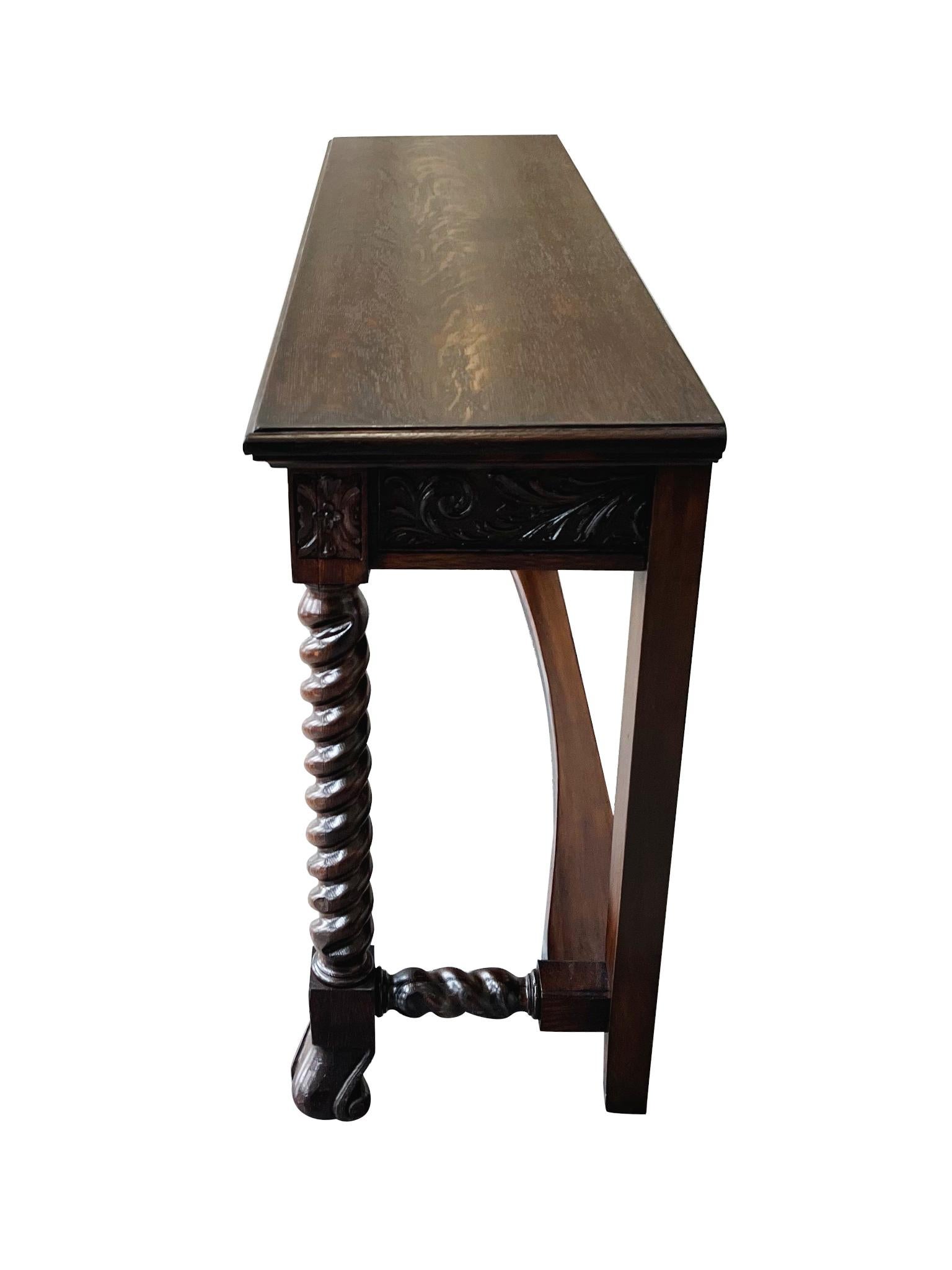Oak 19th Century Jacobean Revival Console Table