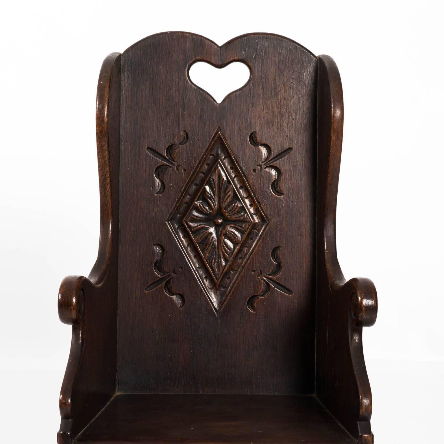 Carved 19th Century Jacobean Style Child Chair
