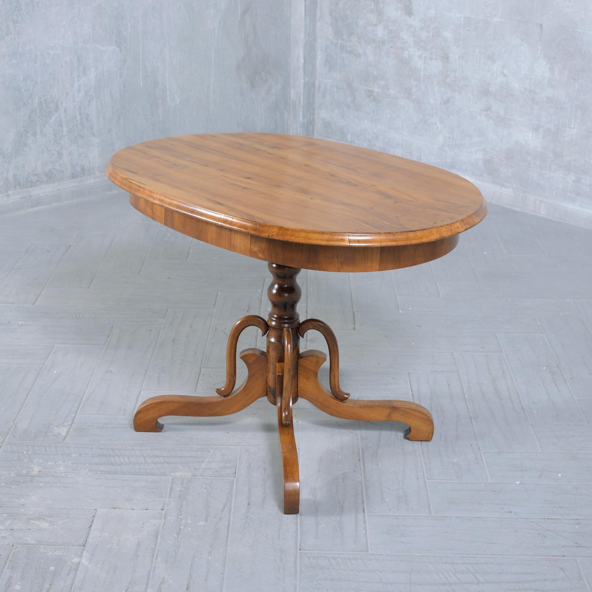 Jacobean Restored 19th Century French Walnut Centre Table with Carved Legs For Sale