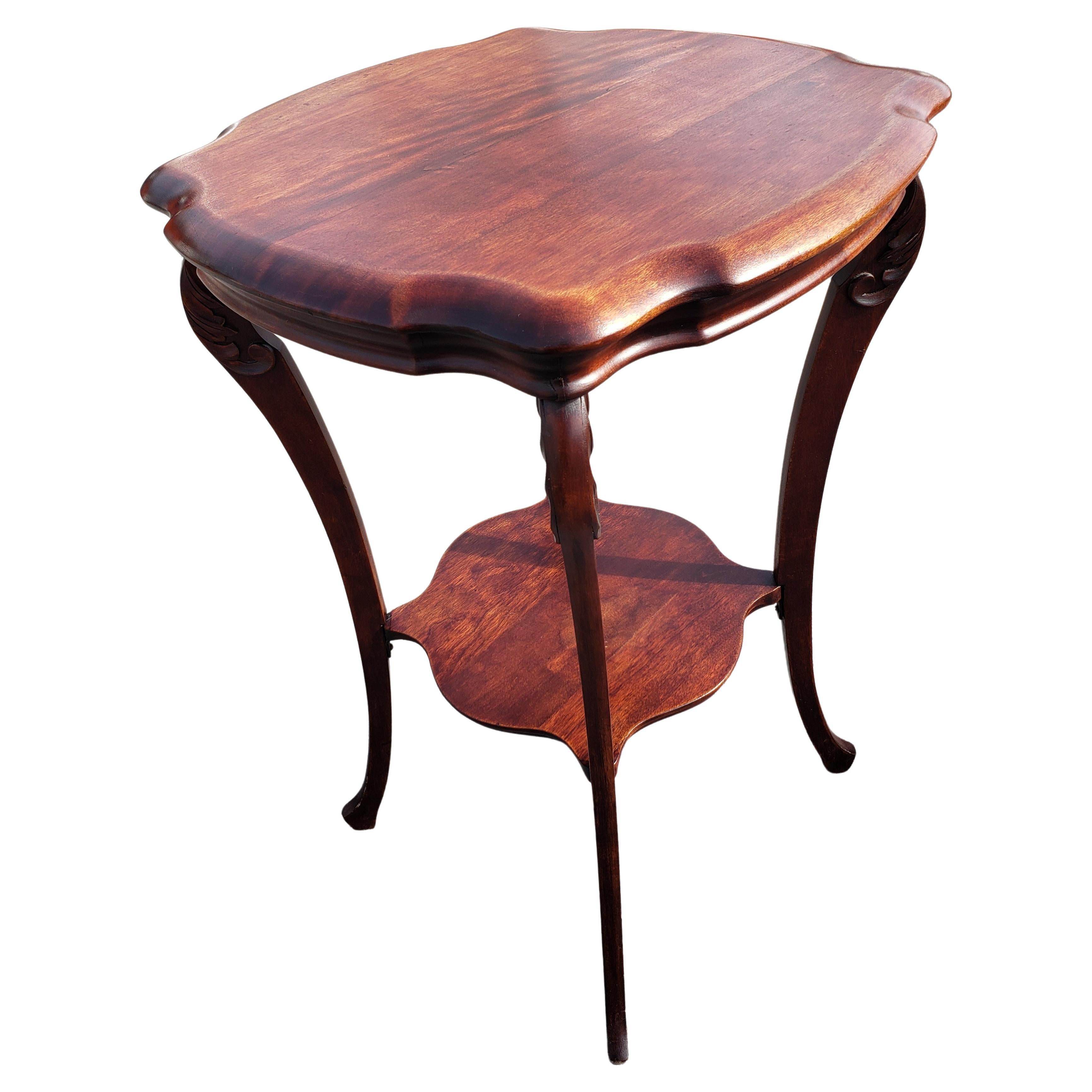 Hand-Crafted 19th Century Jamestown Mahogany Two Tier Table For Sale