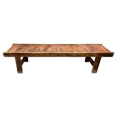 19th-Century Japanese Bench in Hinoki Wood