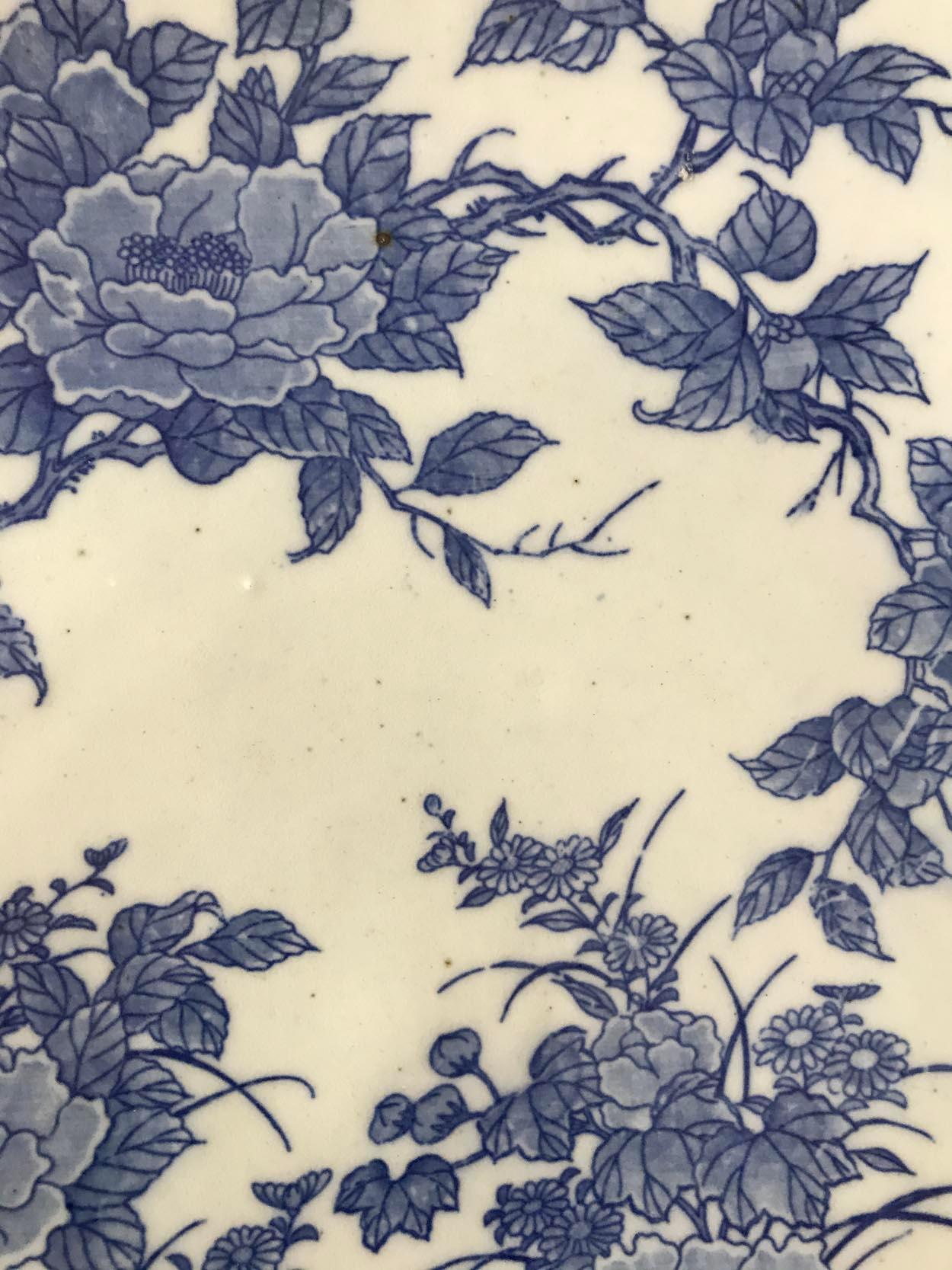 Japanese Blue and White Ceramic Charger, circa 1880 5