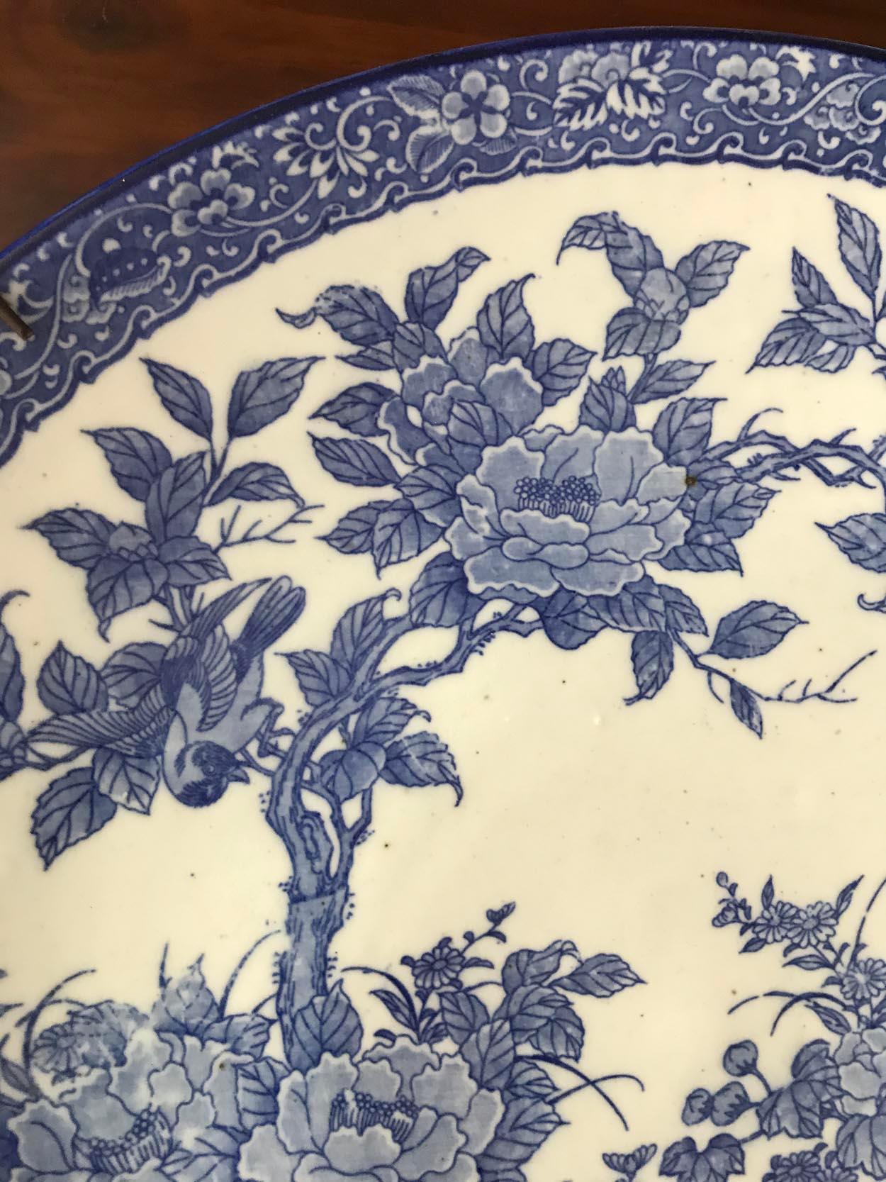 Japanese Blue and White Ceramic Charger, circa 1880 1