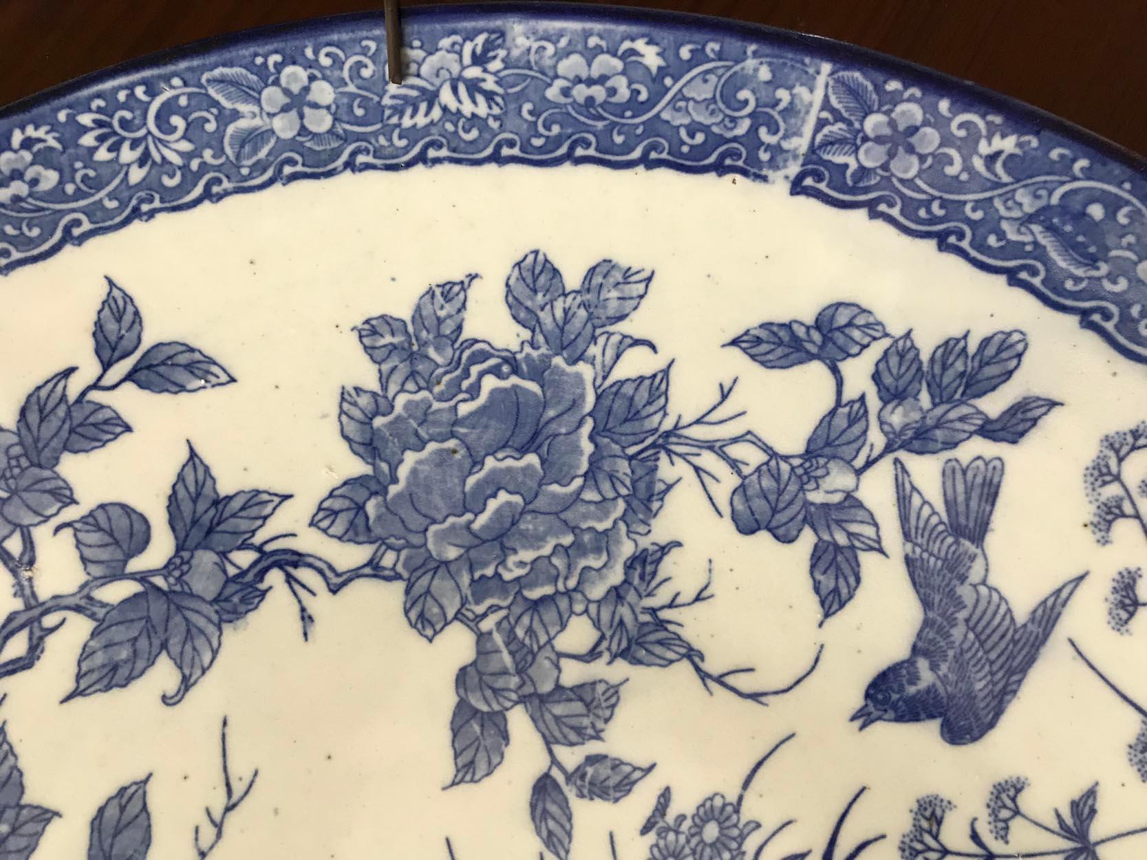Japanese Blue and White Ceramic Charger, circa 1880 3