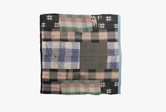 19th Century Japanese Boro Stitch Blanket Patchwork Black Large