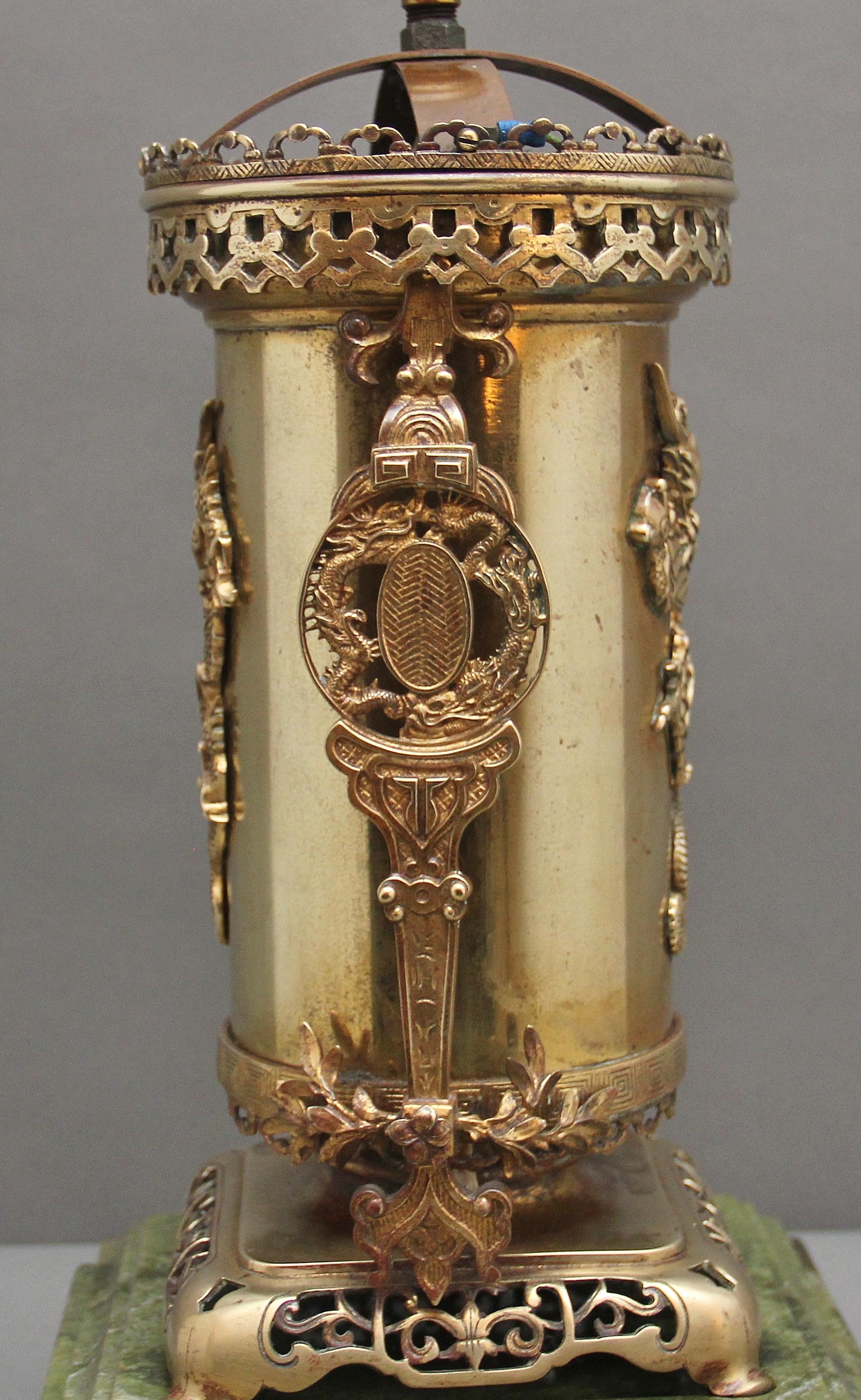 19th Century Japanese brass table lamp For Sale 2