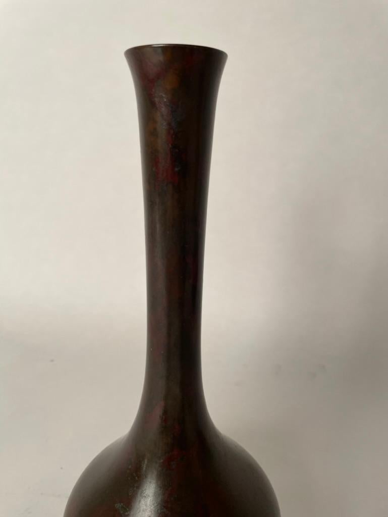 19th Century Japanese Bronze Bottle Vase 1