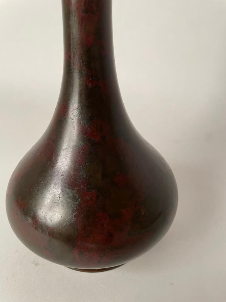19th Century Japanese Bronze Bottle Vase 2
