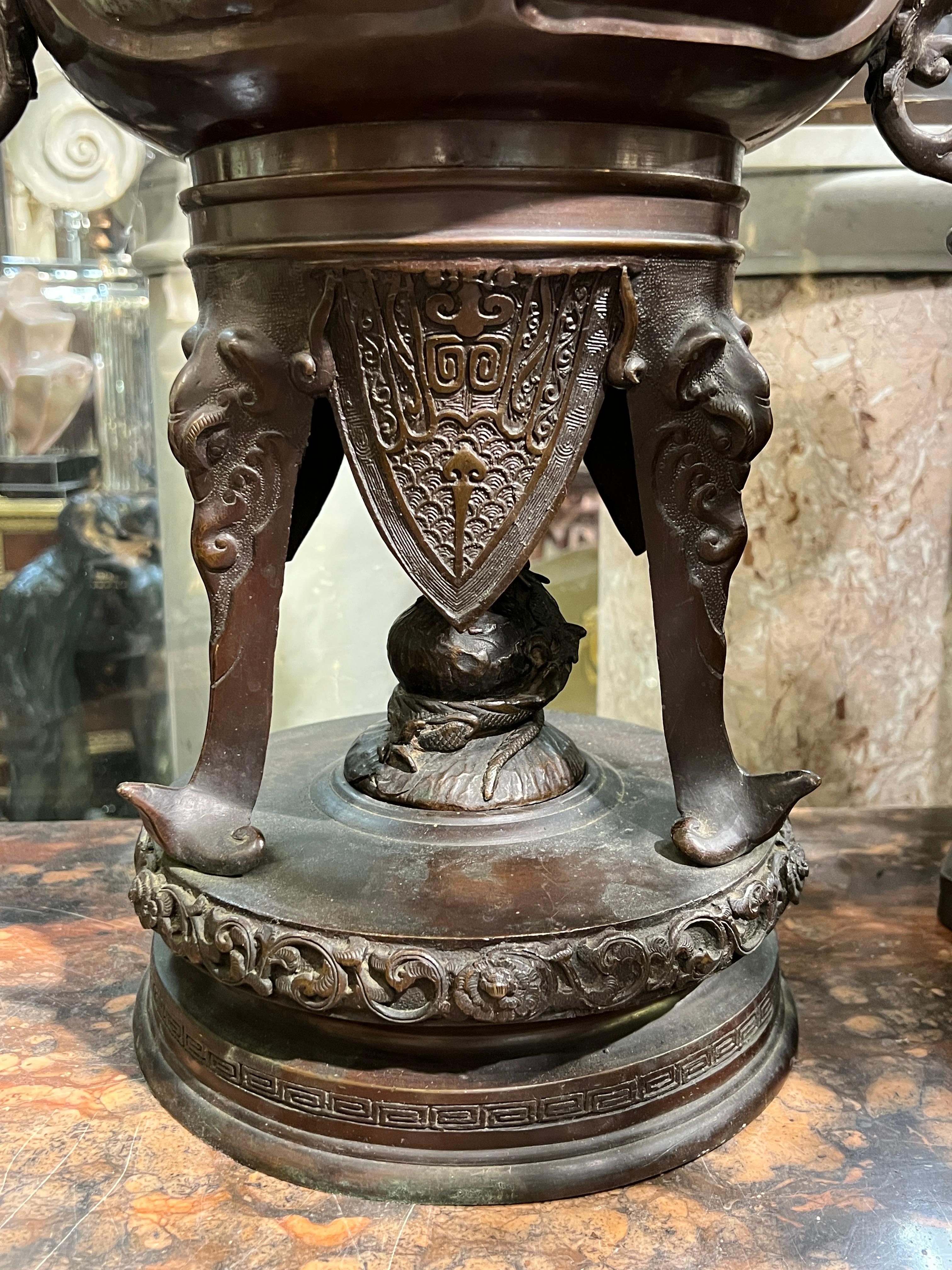 Incensario / Koro Japonés de Bronce del Siglo XIX siglo XIX en venta