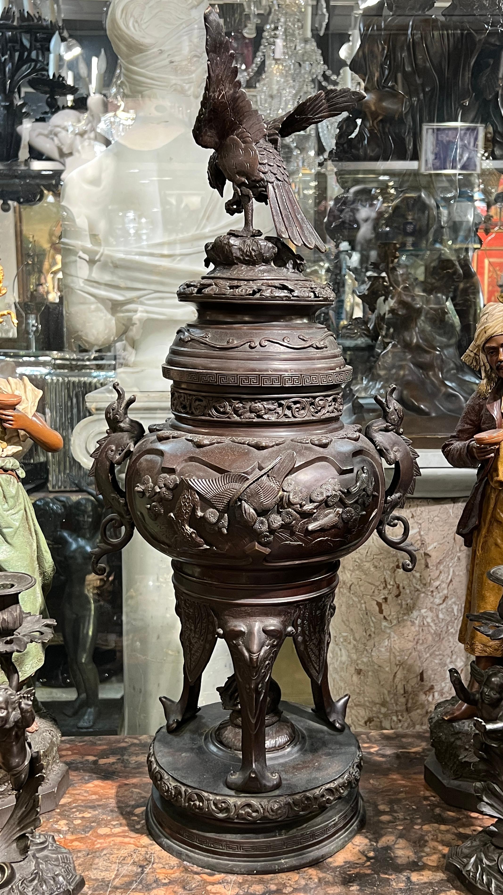 Incensario / Koro Japonés de Bronce del Siglo XIX en venta 2