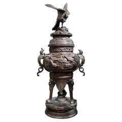 19th Century Japanese Bronze Censer / Koro