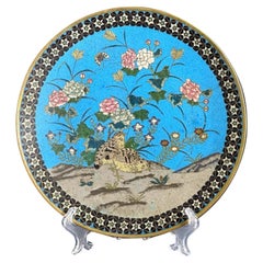 19th Century, Japanese Bronze Cloisonné Charger, Meiji Period - 11.8in