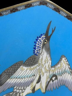 19th Century, Japanese Bronze Cloisonné Charger, Meiji Period - 13in