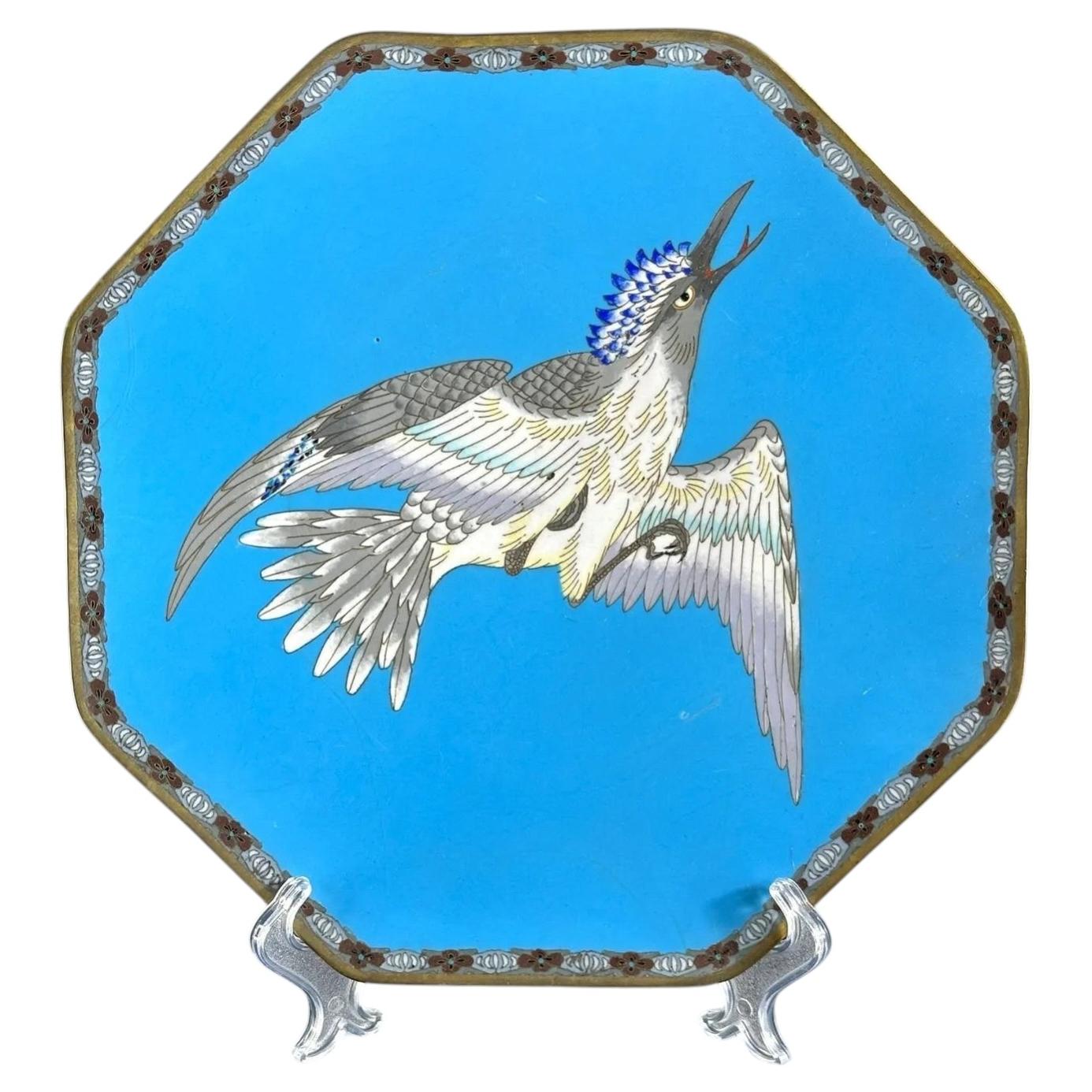 19th Century, Japanese Bronze Cloisonné Charger, Meiji Period - 13in