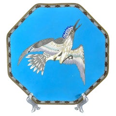 19th Century, Japanese Bronze Cloisonné Charger, Meiji Period - 13in