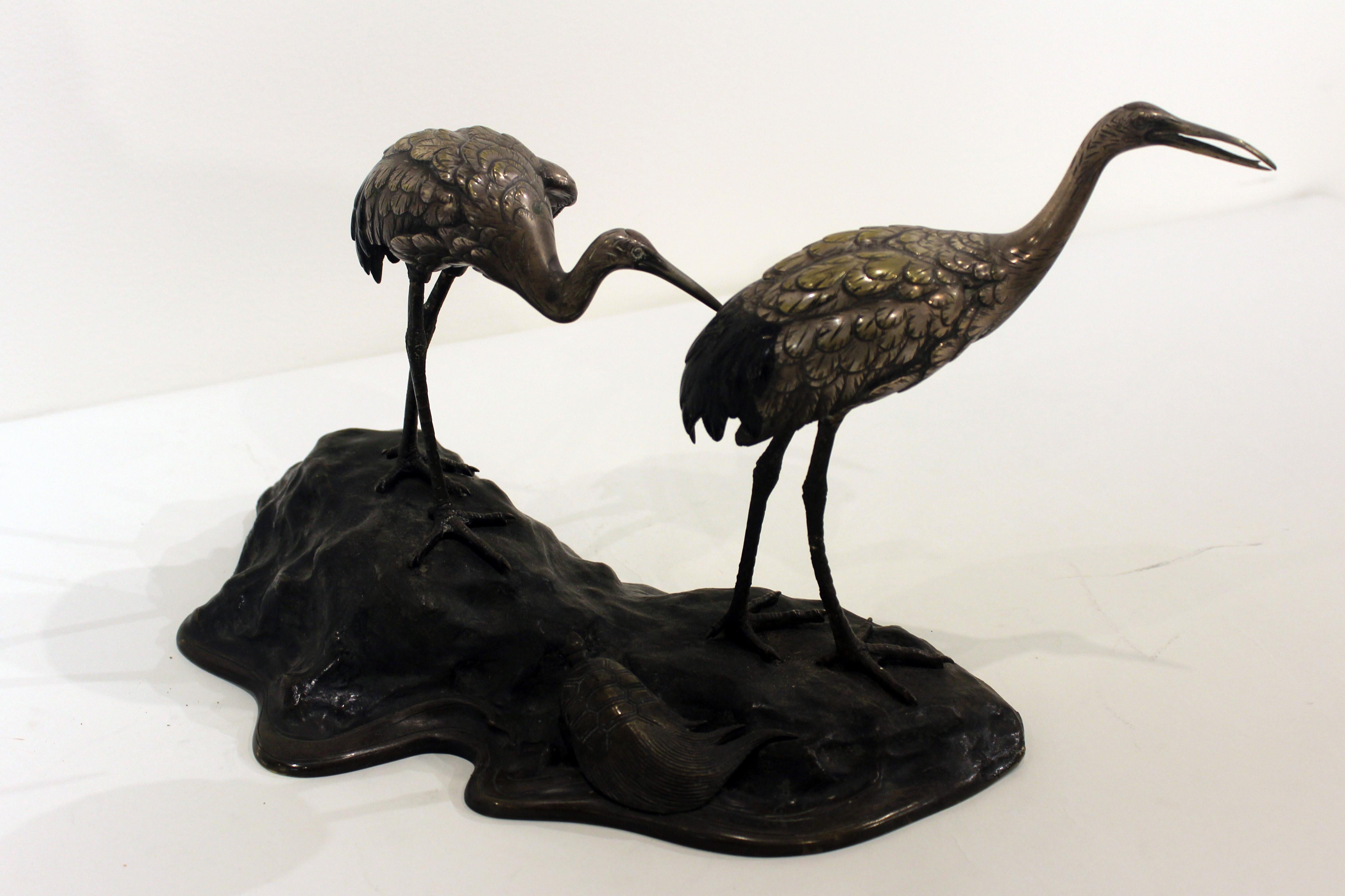 19th Century Japanese Bronze Cranes For Sale 6