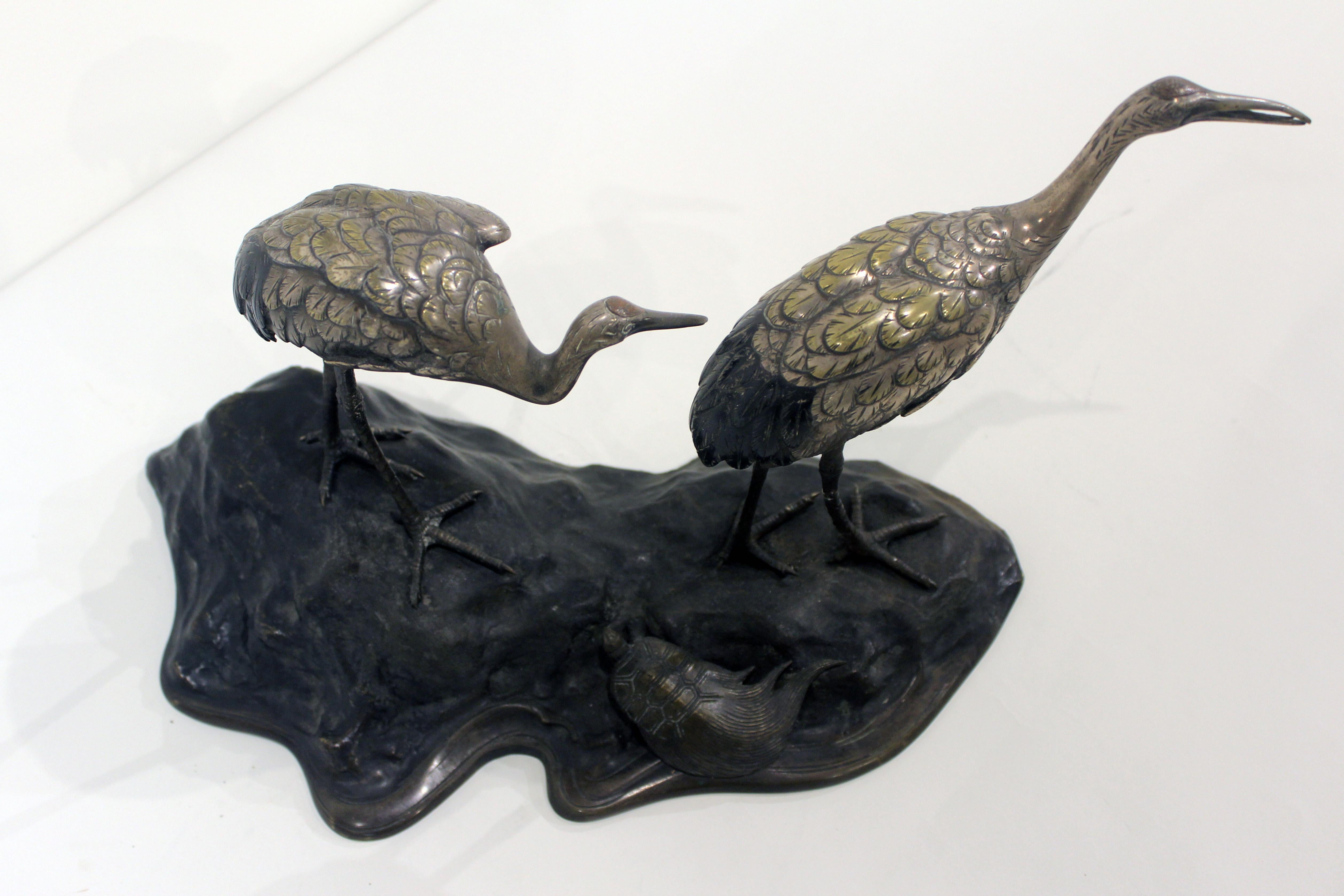 19th Century Japanese Bronze Cranes For Sale 5