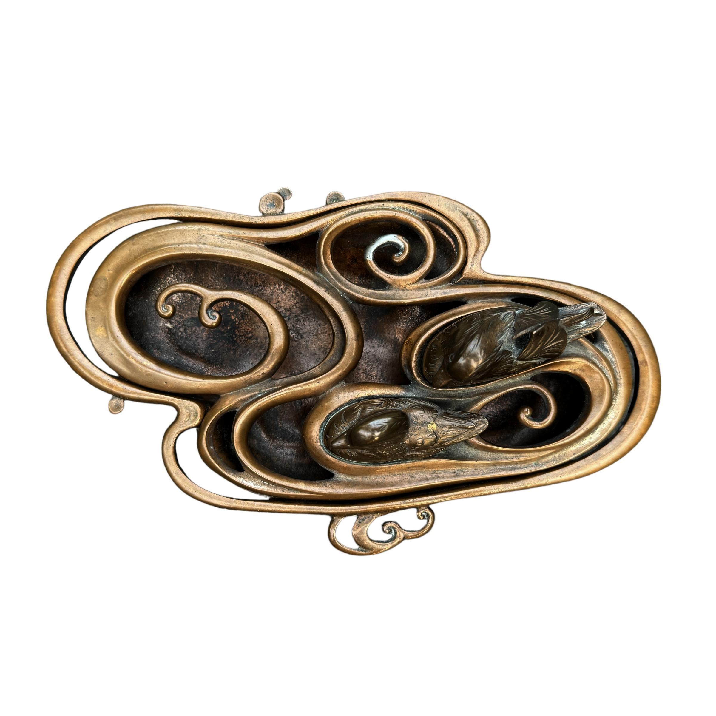19th Century Japanese Bronze Duck Incense Burner 2