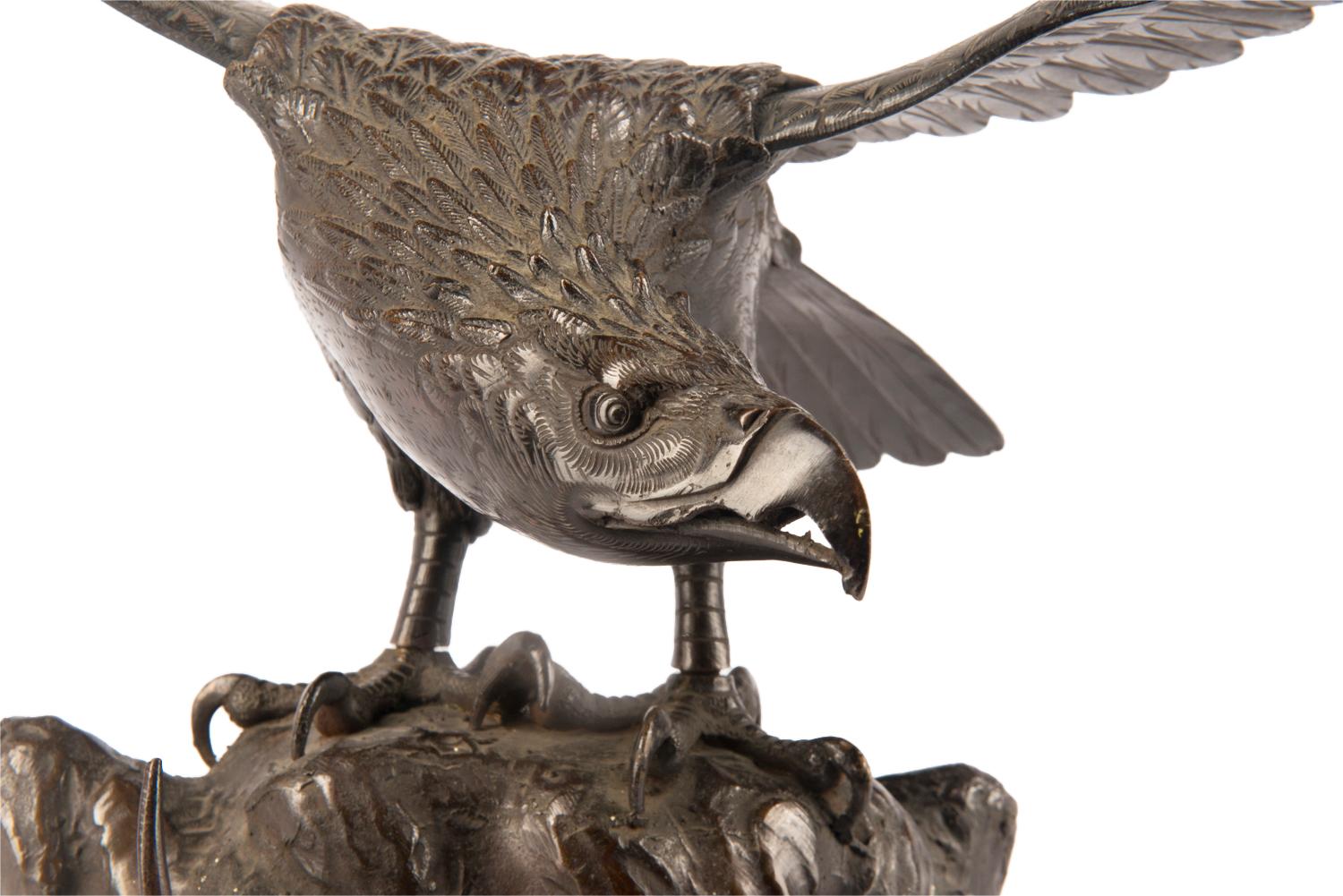 19th Century, Japanese Bronze Eagle 5