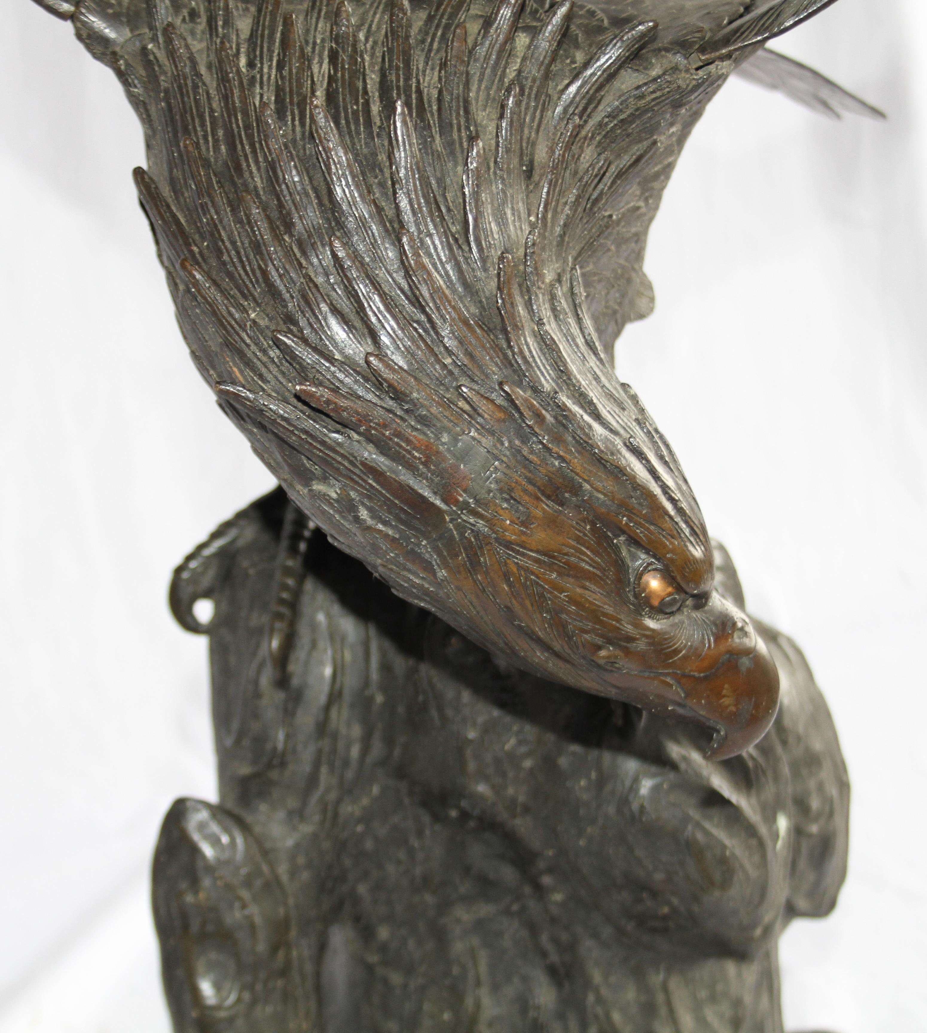 19th Century Japanese Bronze Eagle Meiji Period For Sale 2