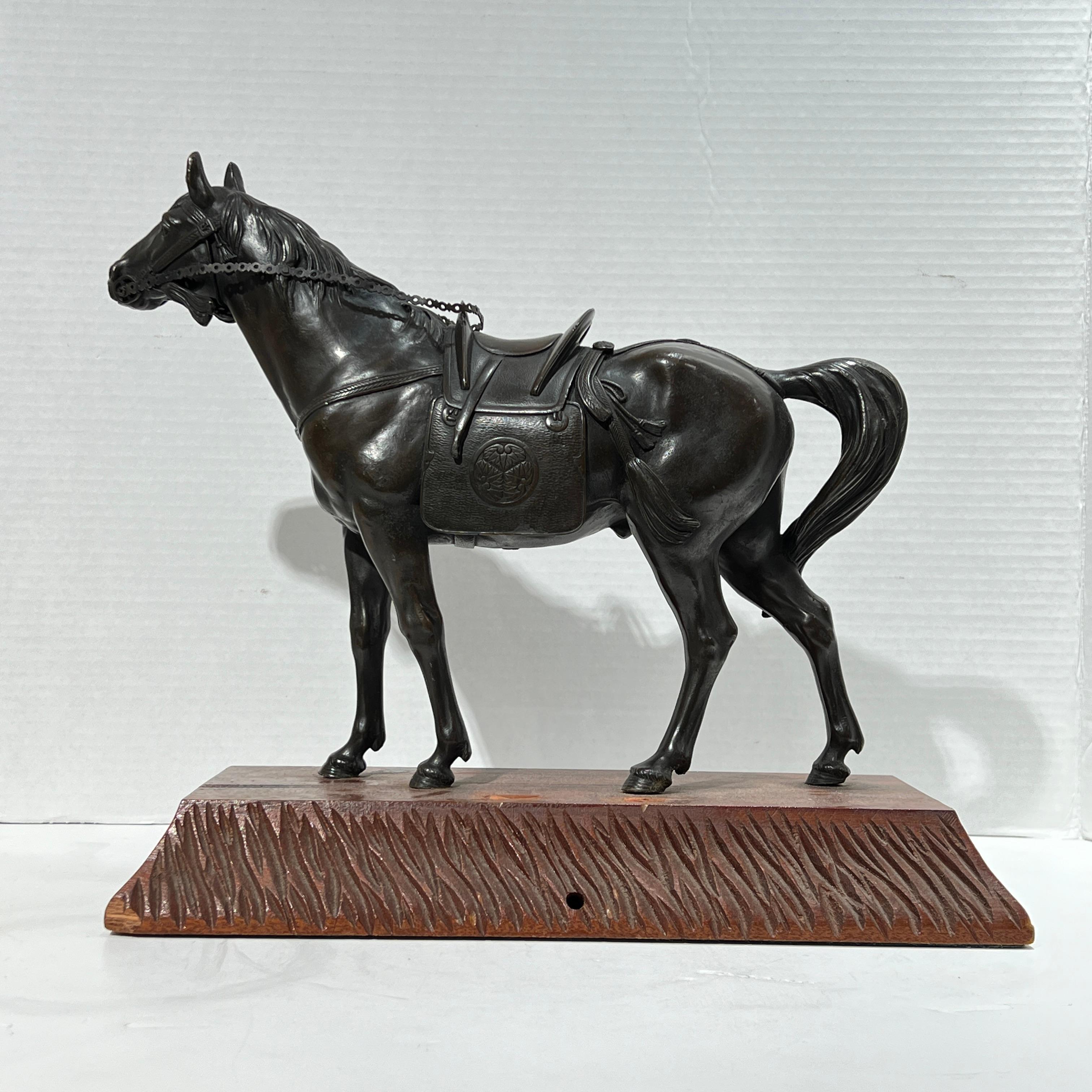 19th Century Japanese Bronze Horse Sculpture For Sale 5