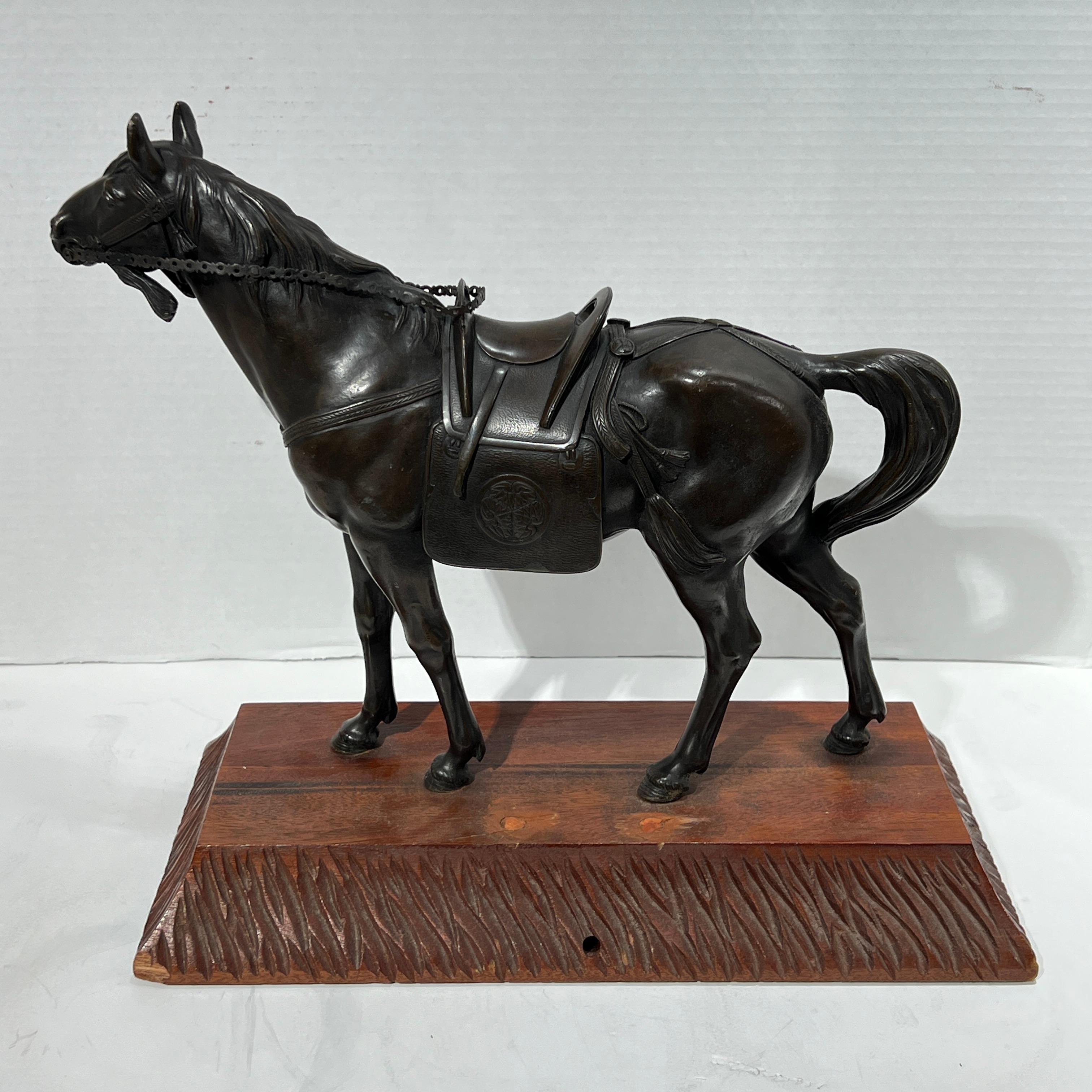 19th Century Japanese Bronze Horse Sculpture For Sale 6
