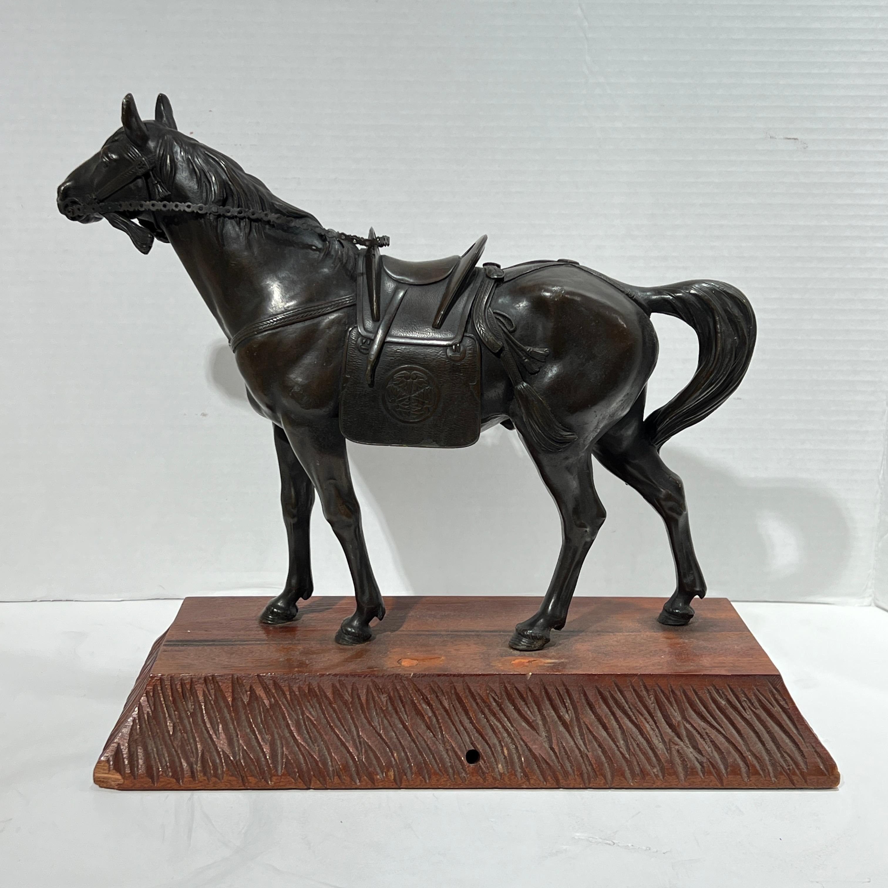 19th Century Japanese Bronze Horse Sculpture For Sale 7