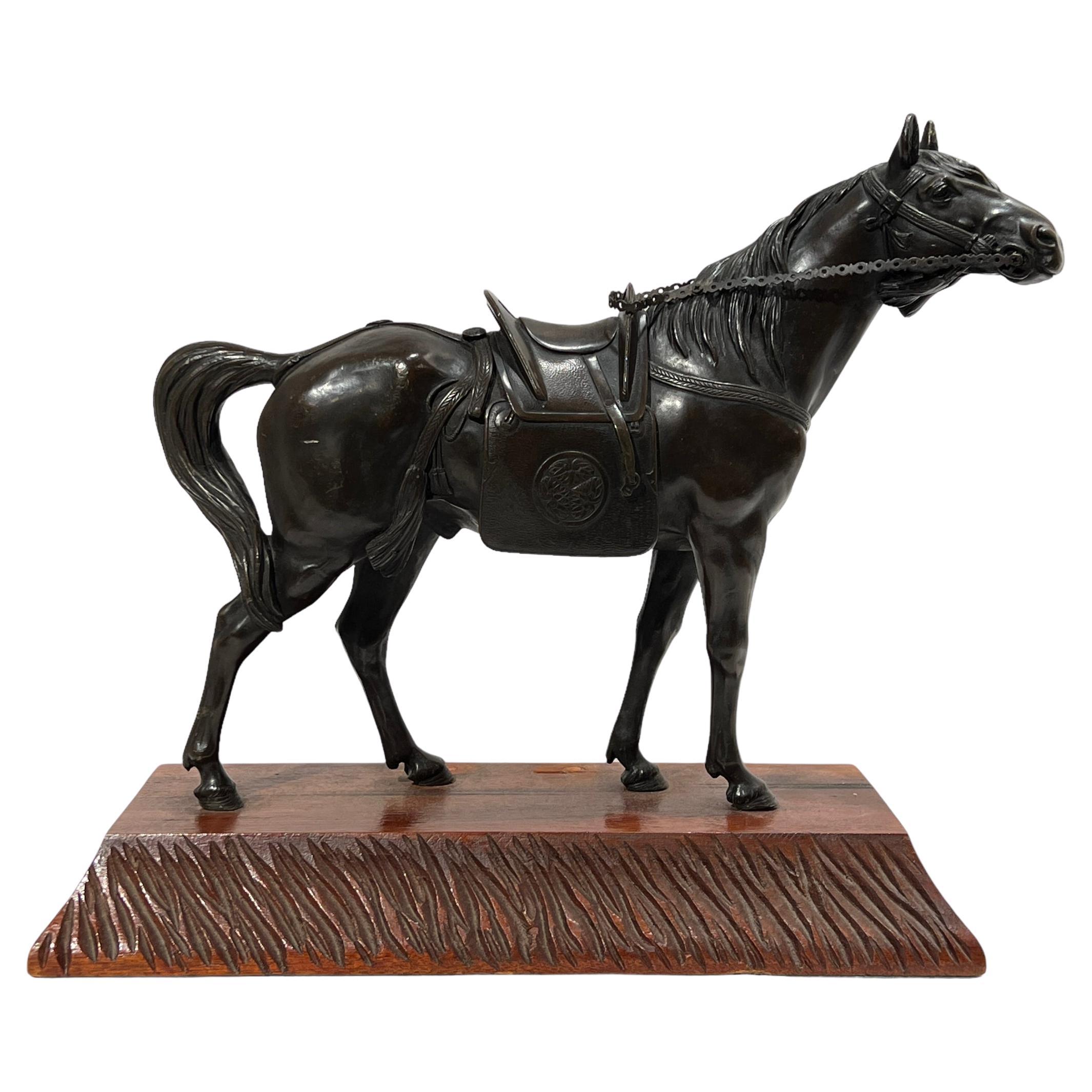 19th Century Japanese Bronze Horse Sculpture