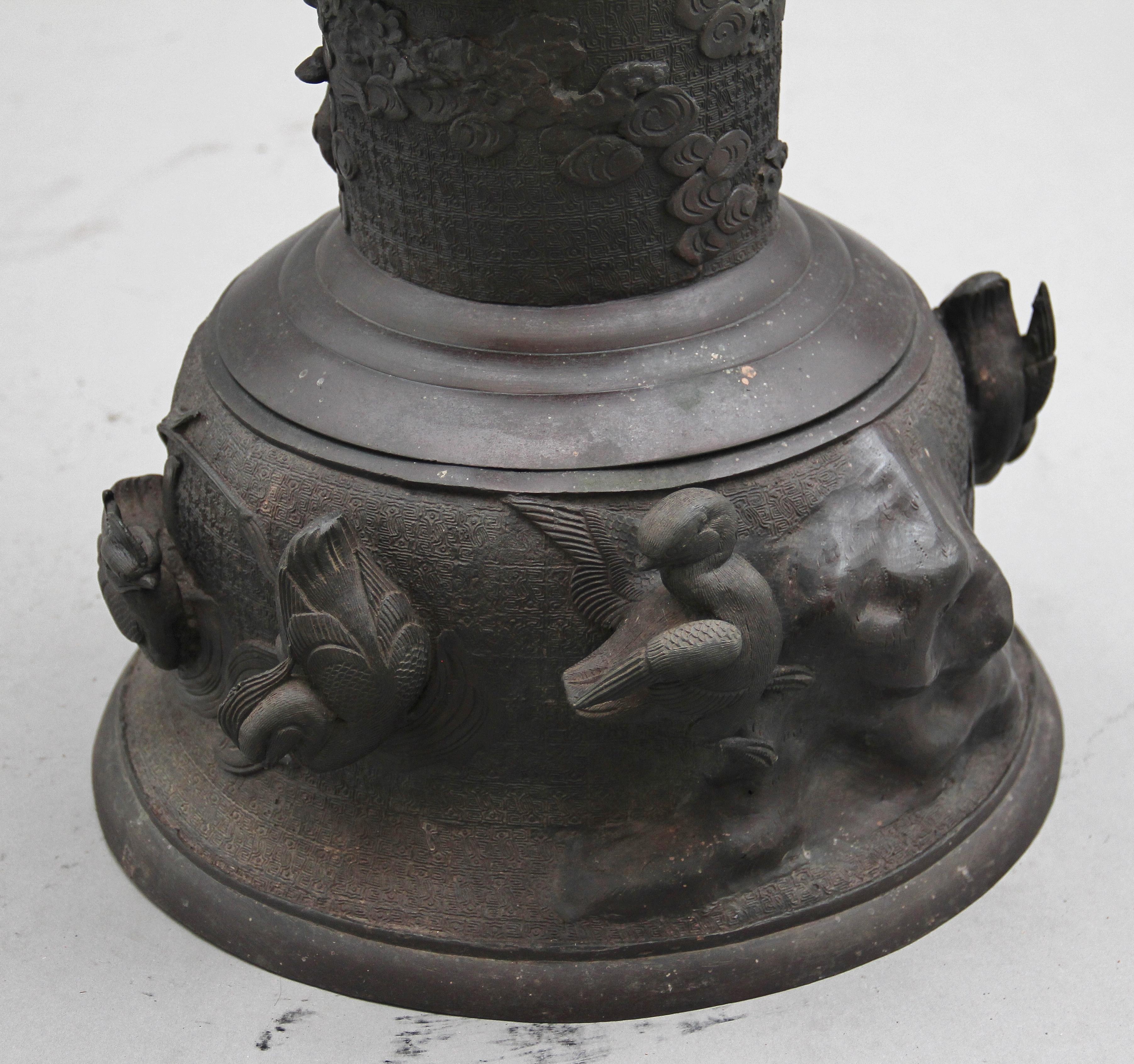19th Century Japanese Bronze Jardinere on Stand 7