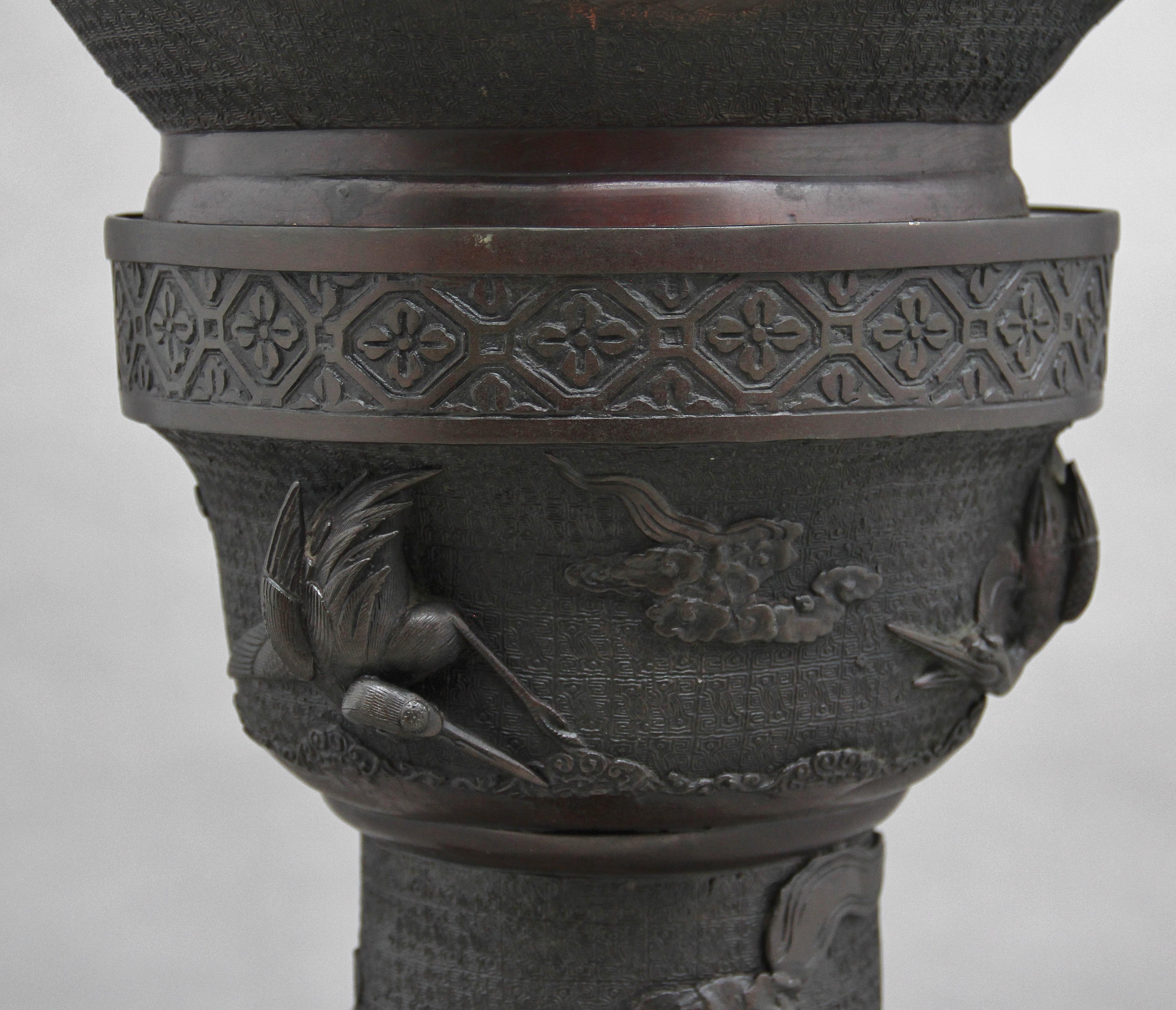 19th Century Japanese Bronze Jardinere on Stand 4