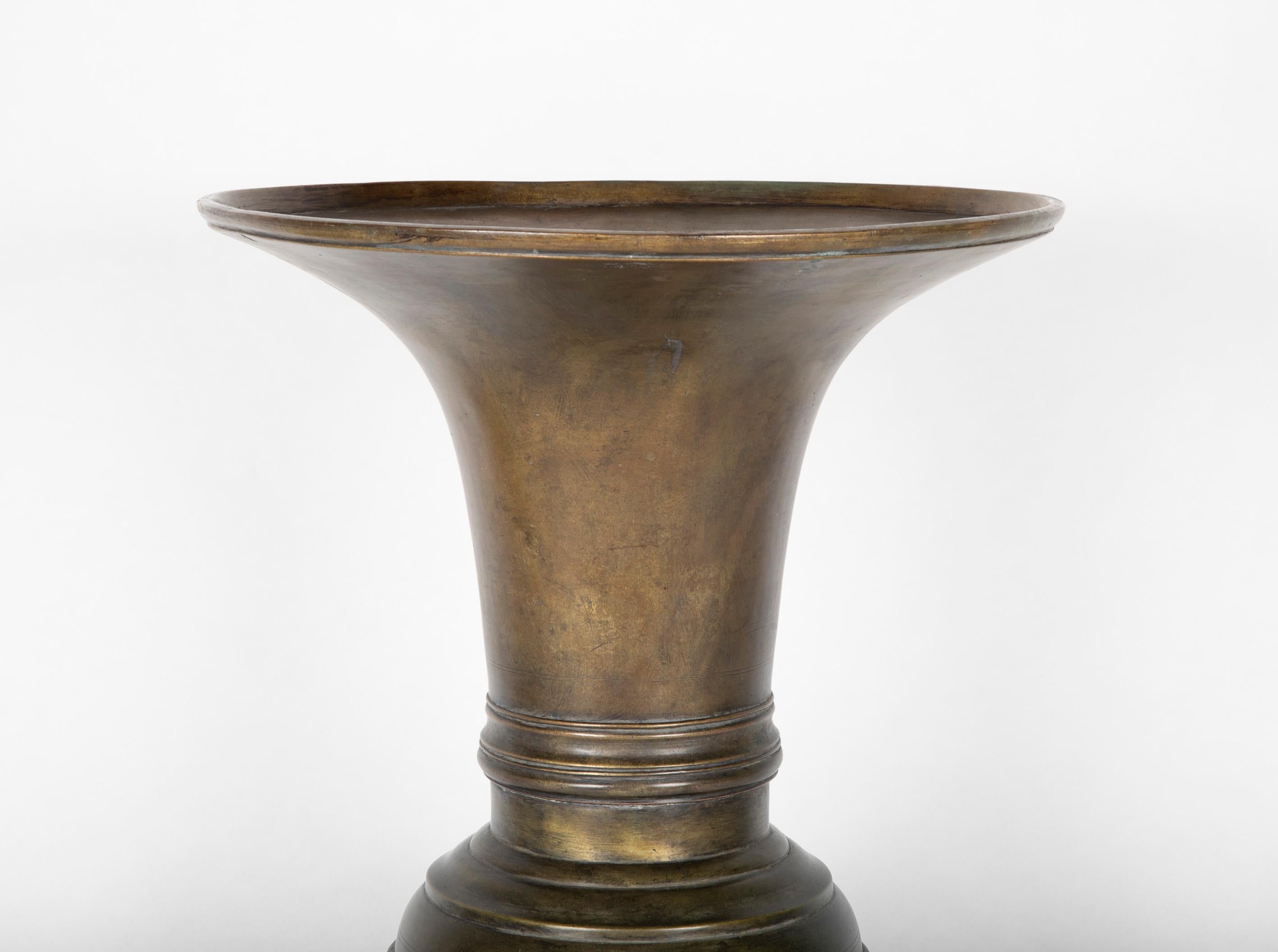 Cast 19th Century Japanese Bronze Vase, Large Scale