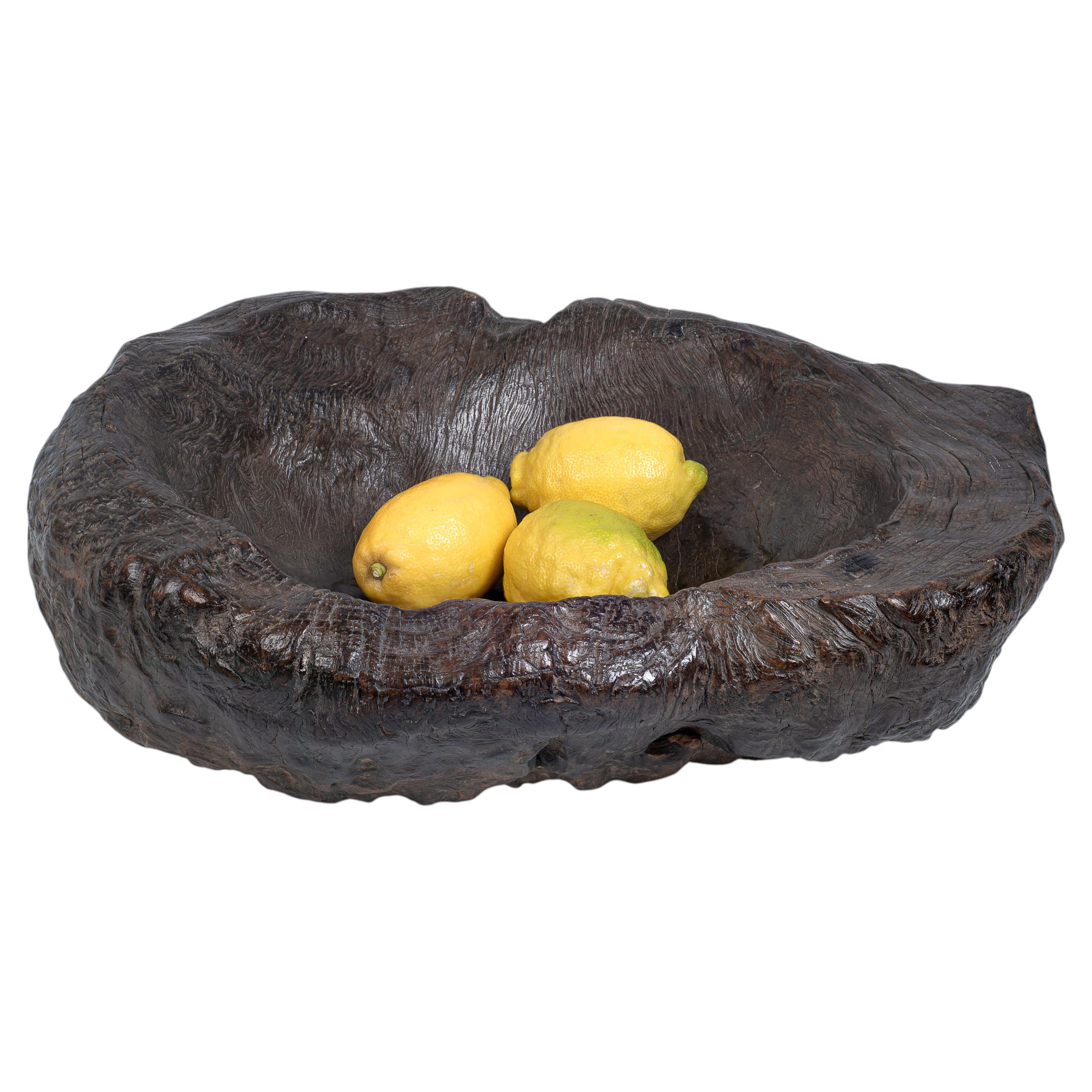 19th Century Japanese Burl Wood Bowl Ne-bachi Kibachi