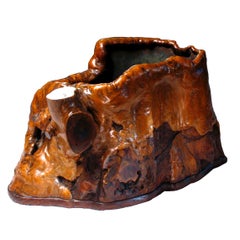 19th Century Japanese Burl Wood Hibachi