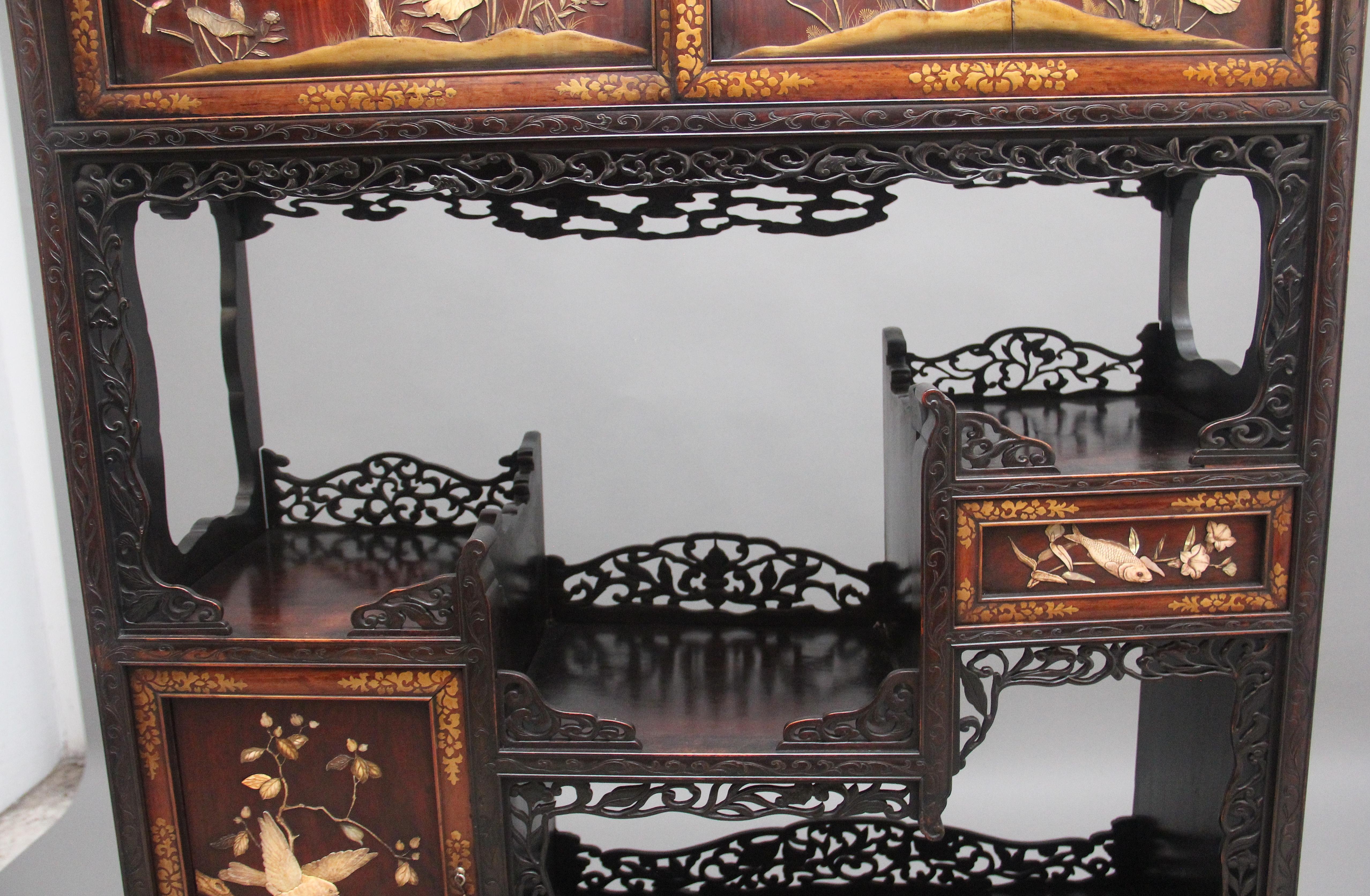 Hardwood 19th Century Japanese cabinet For Sale