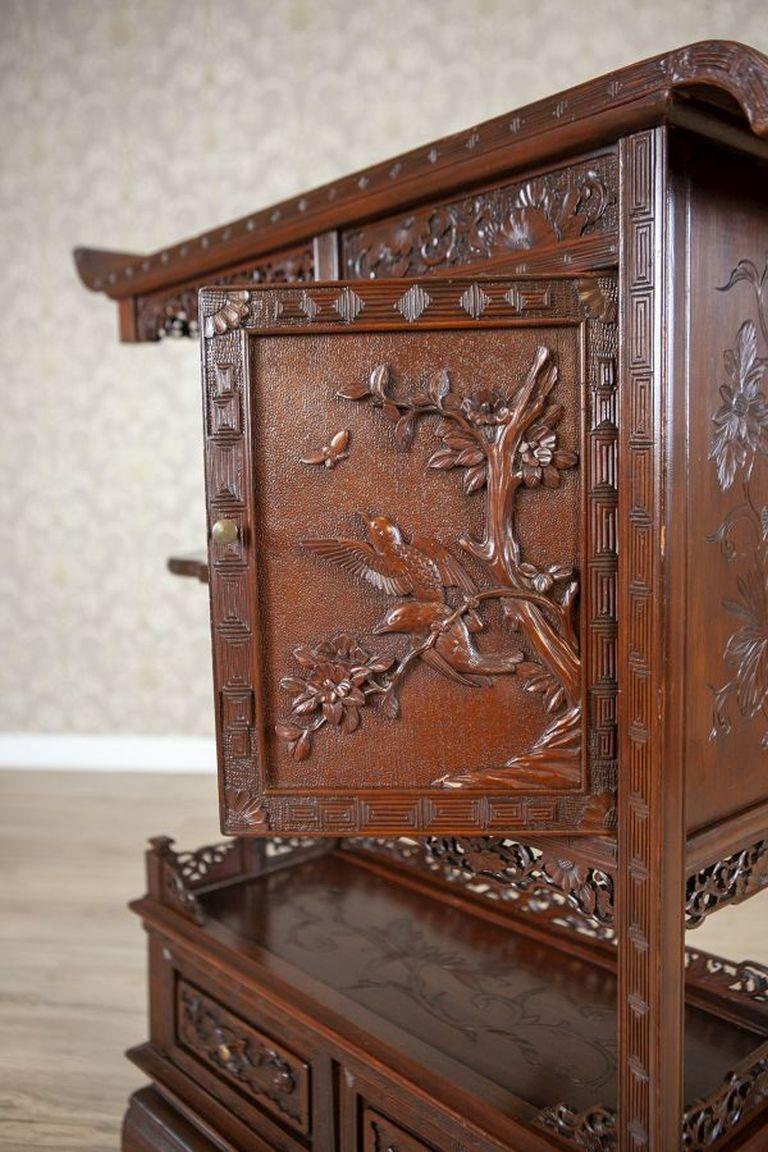 Armadio giapponese del XIX secolo in legno esotico di colore marrone in vendita 5