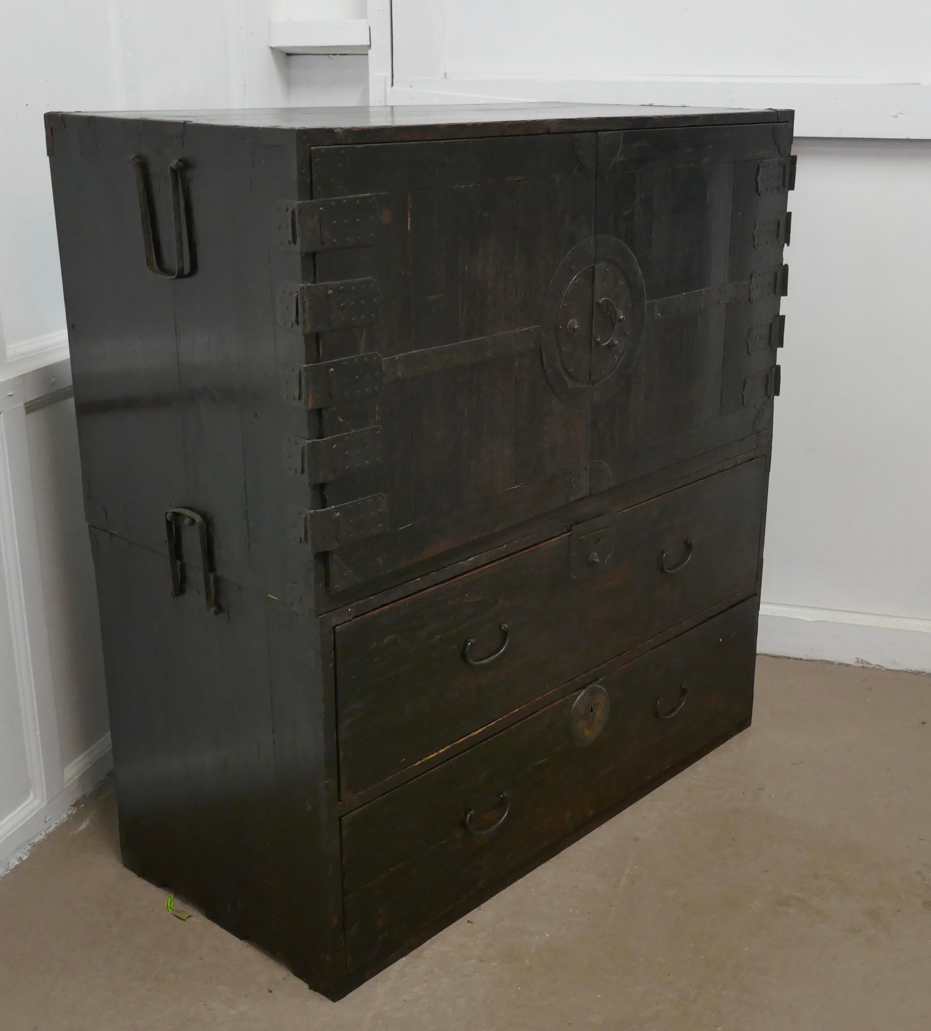 Wood 19th Century Japanese Campaign Chest