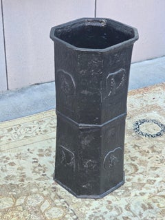 19th Century Japanese Cast Iron Octagonal Cane or Umbrella Stand