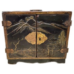 Antique 19th Century Japanese Chinoiserie Lacquer Chest