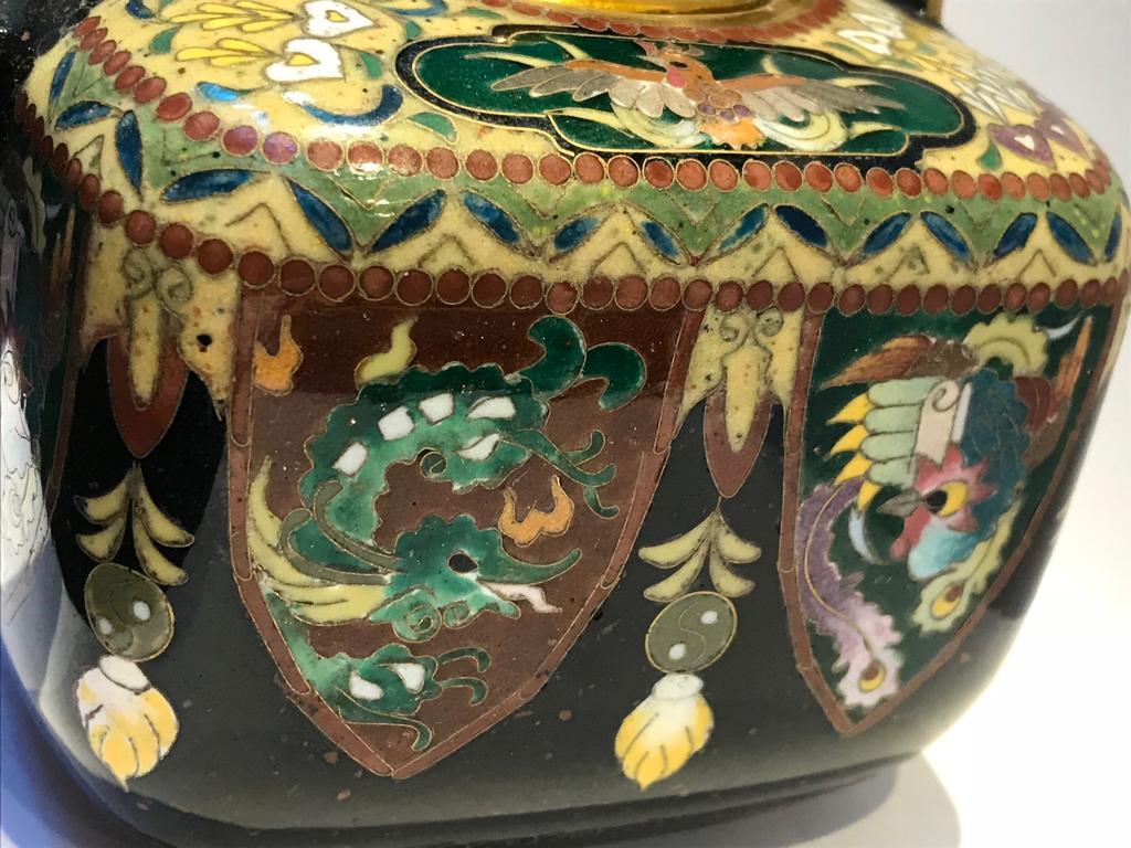 19th Century, Japanese Cloisonné Enamel Teapot - Meiji Period For Sale 1