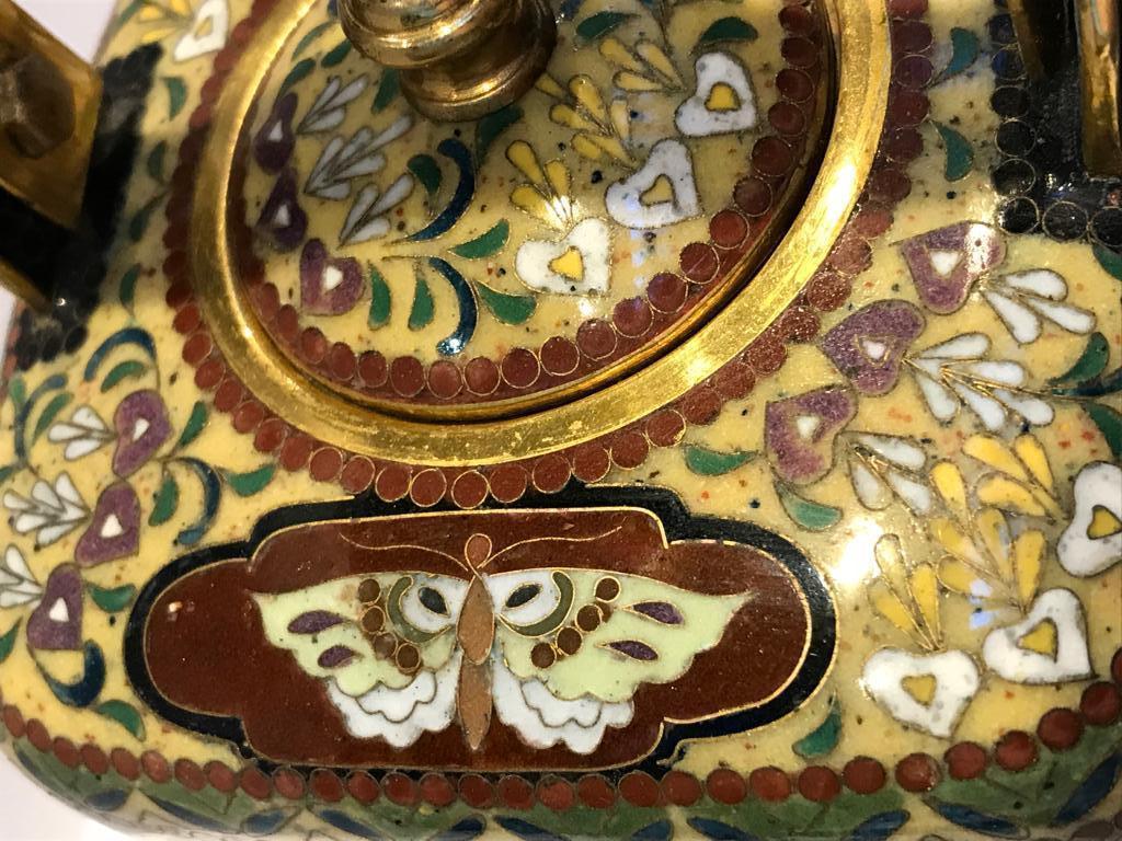 19th Century, Japanese Cloisonné Enamel Teapot - Meiji Period For Sale 3