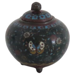 19th Century Japanese Cloisonné Small Lidded Jar, Early Meiji Period