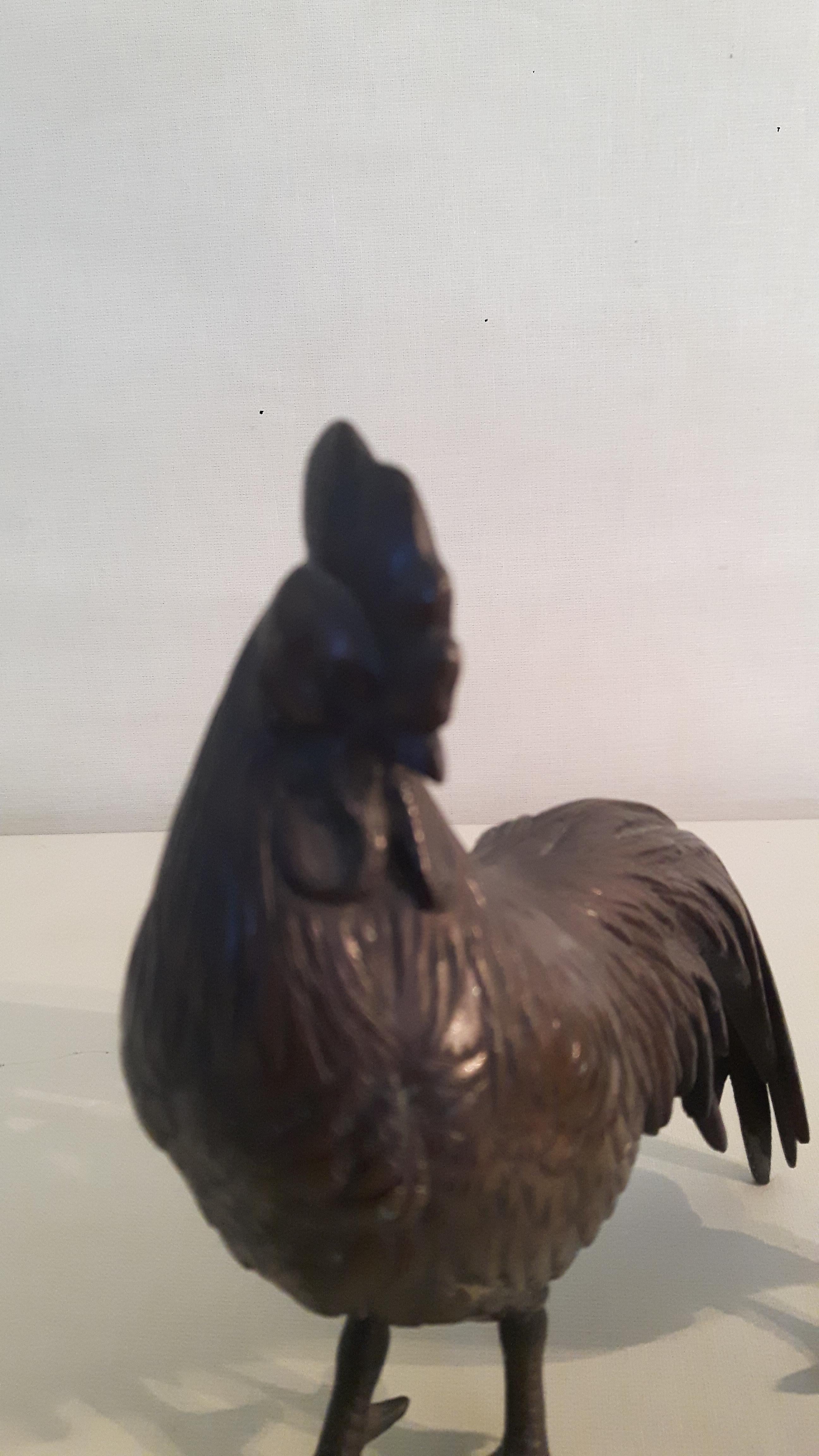 19th Century Japanese Cockerel and Chicken For Sale 1