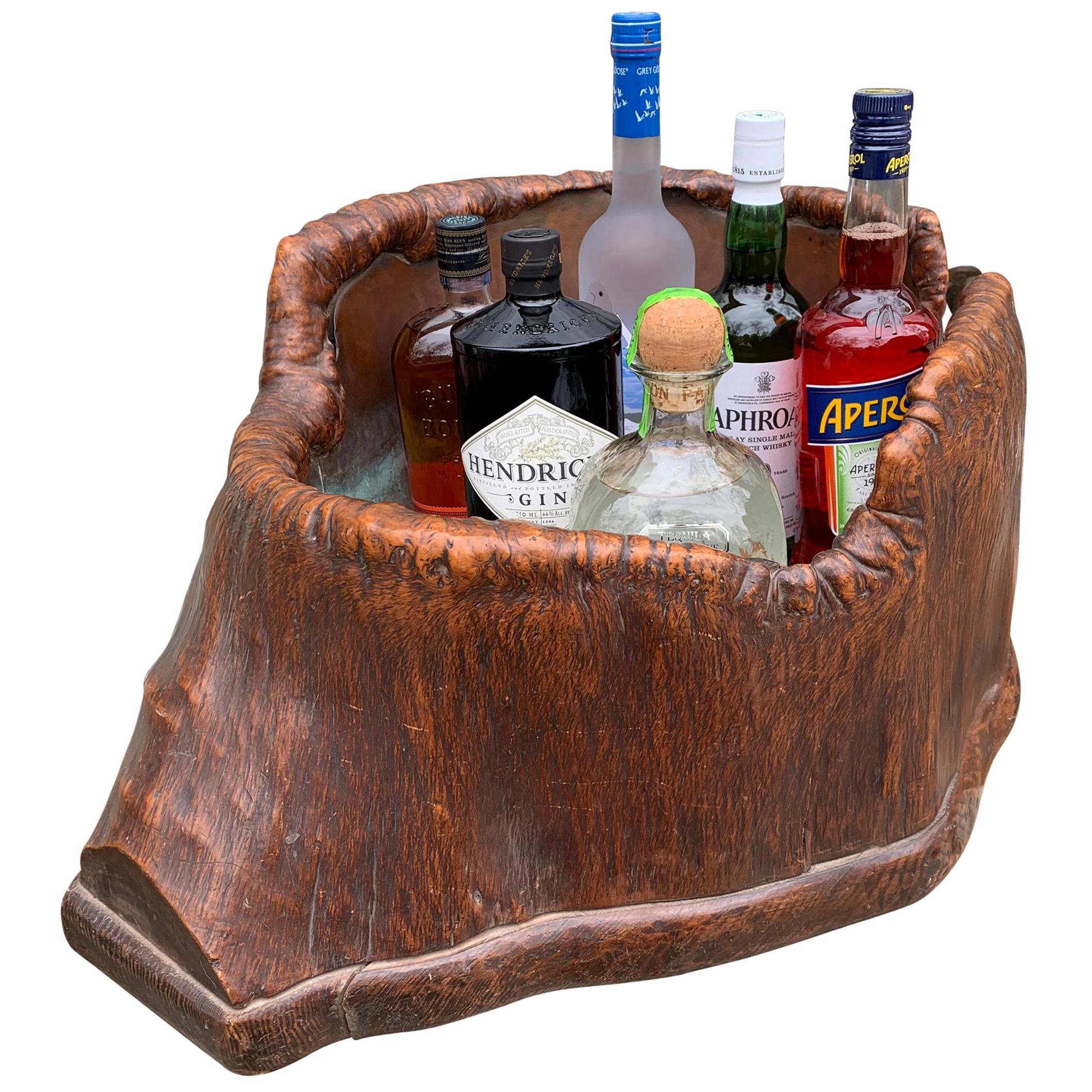 19th Century Japanese Edo Period Burlwood Hibachi