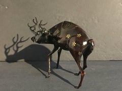 19th Century Japanese Edo Period Deer Form Bronze Censer