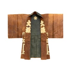19th Century Japanese Firemen's Coat on Custom Mount