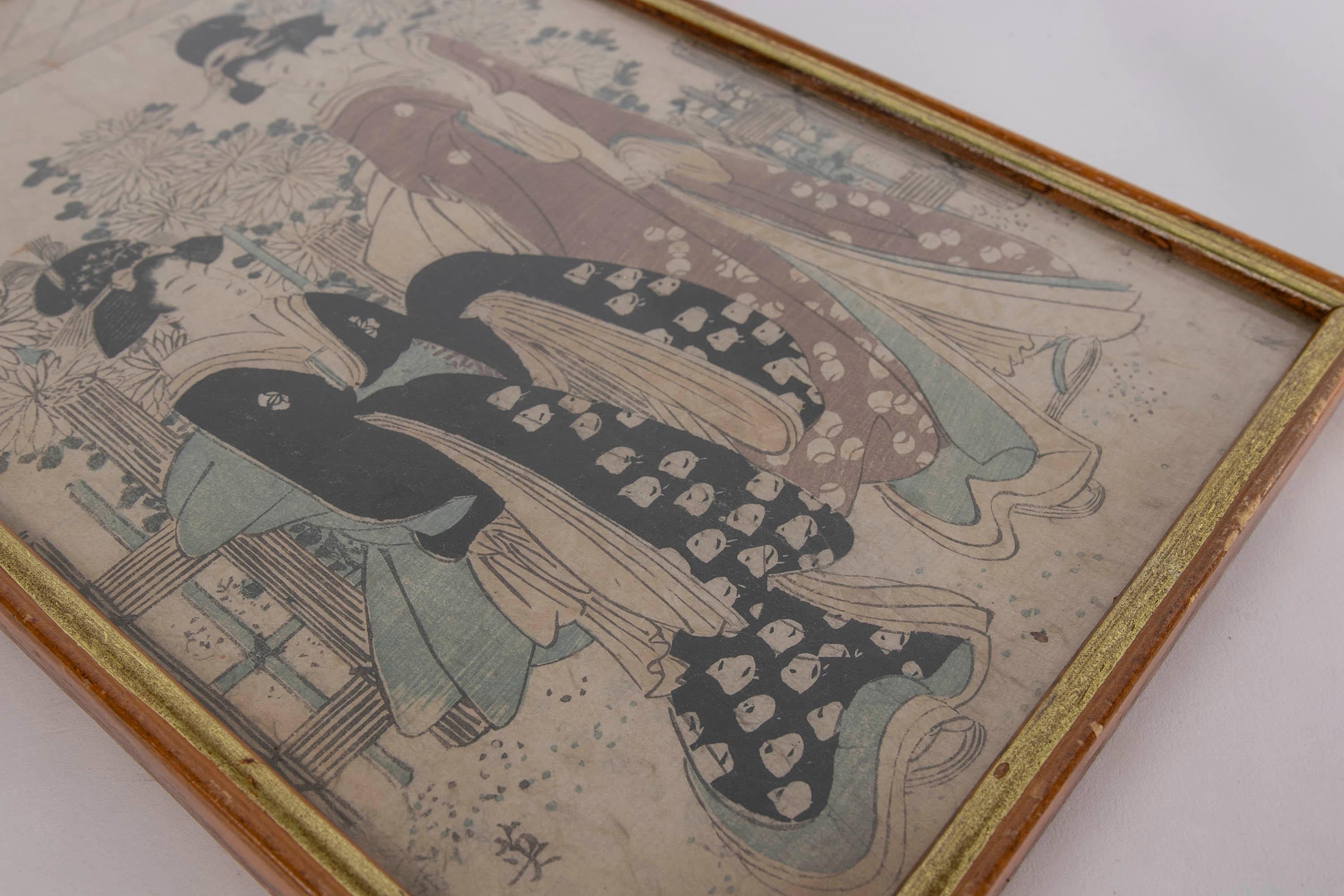 Japanisch gerahmt, handbemalt auf Seide, 19. Jahrhundert im Angebot 10
