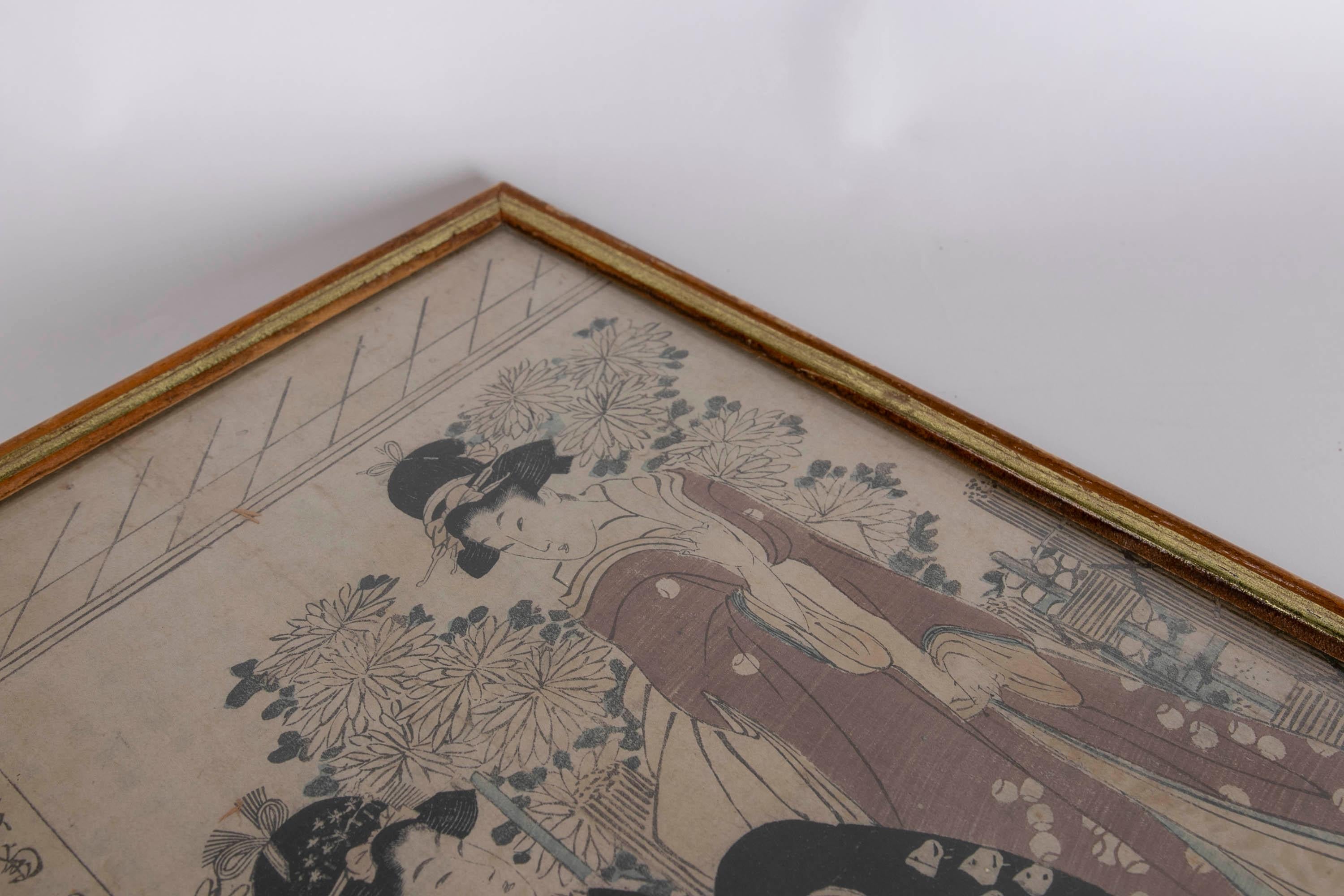 19th Century Japanese Framed Hand-Painted on Silk In Good Condition For Sale In Marbella, ES