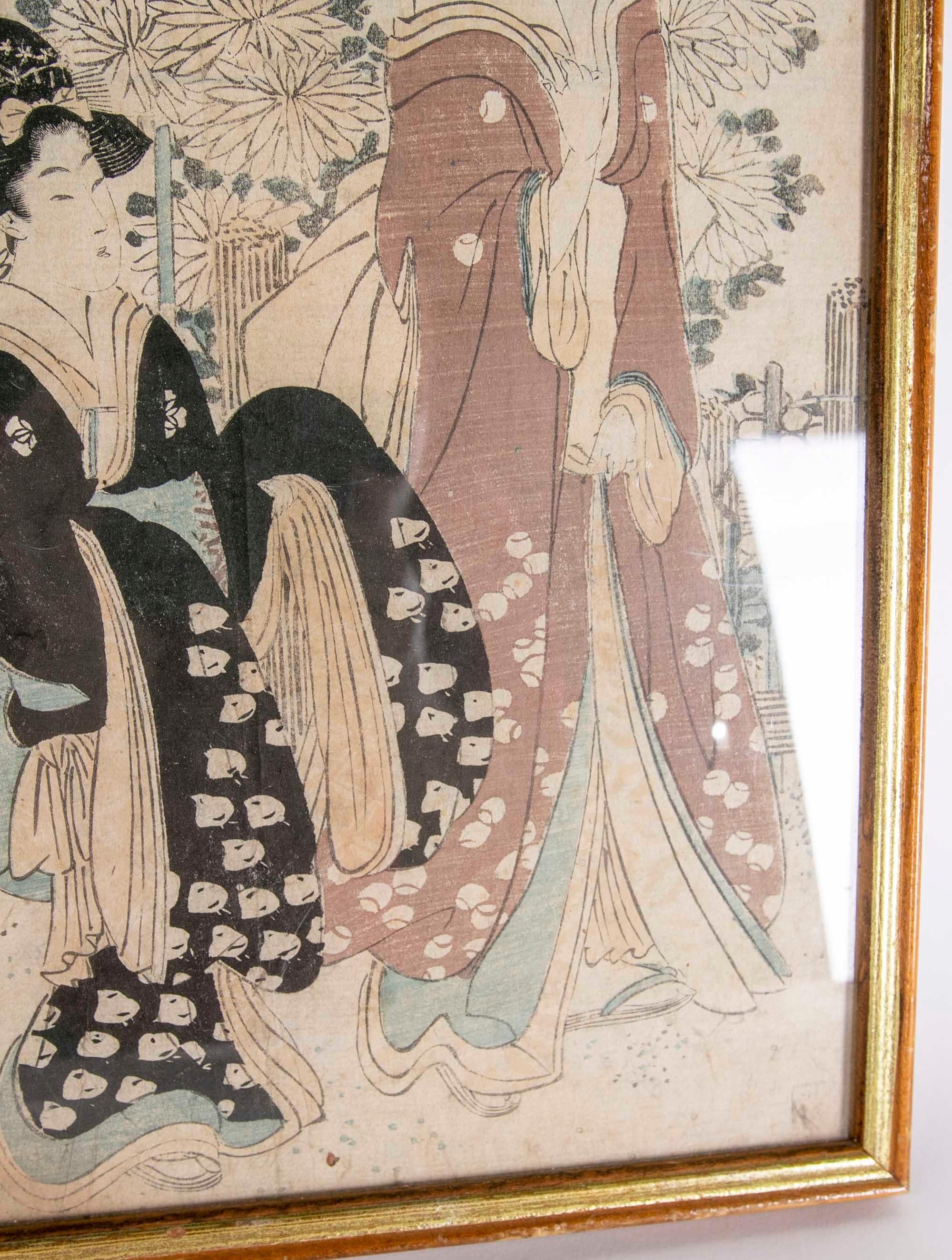 19th Century Japanese Framed Hand-Painted on Silk For Sale 5