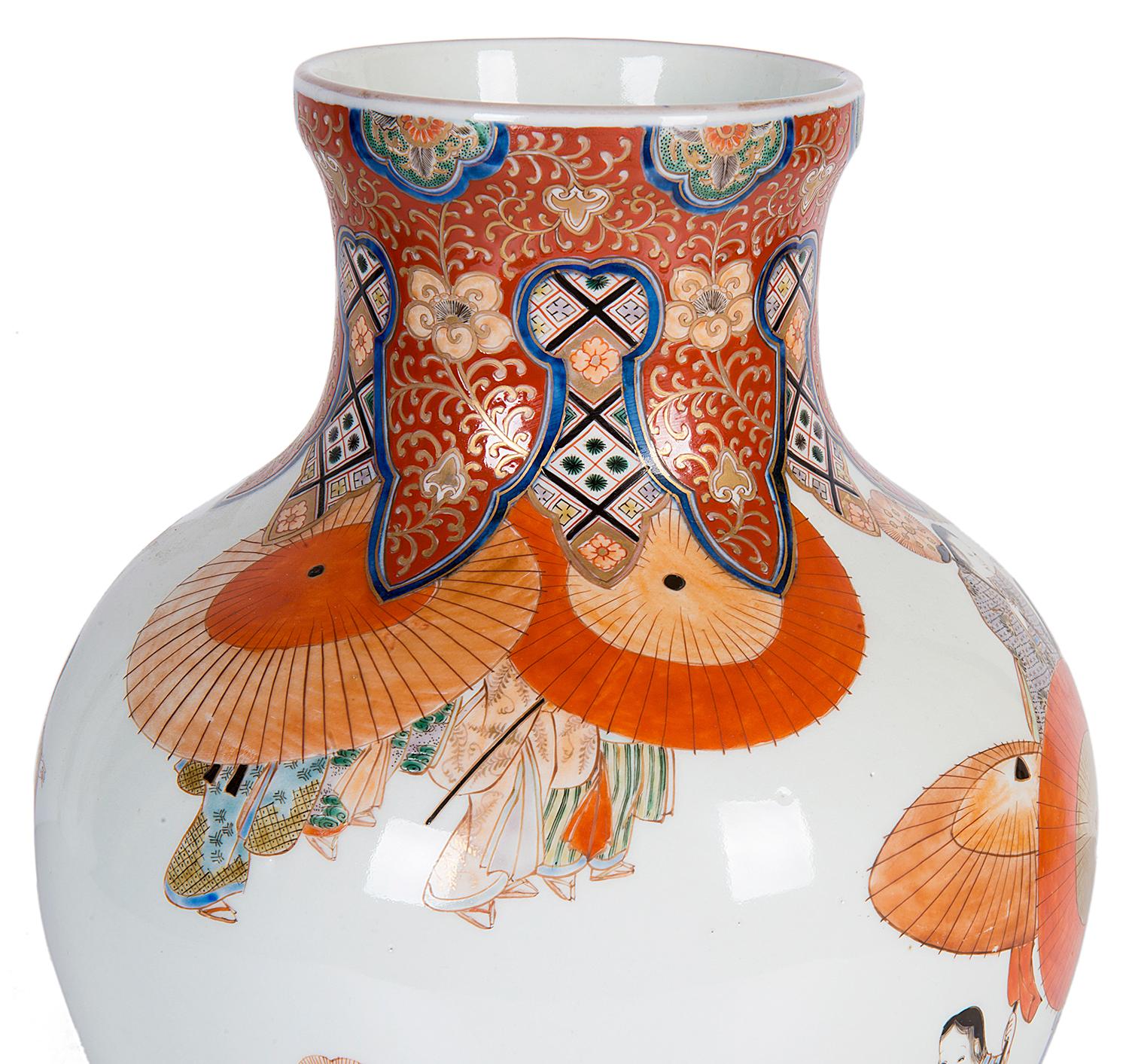 19th Century Japanese Fukagawa Vase In Good Condition In Brighton, Sussex