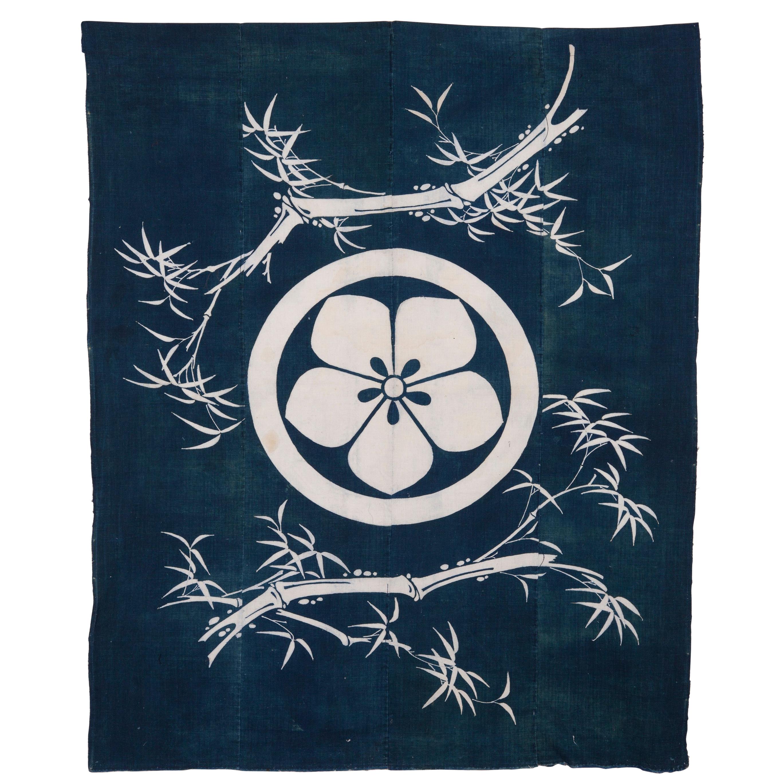 19th Century Japanese Futonji Futon Cover Indigo Dyed Textile For Sale